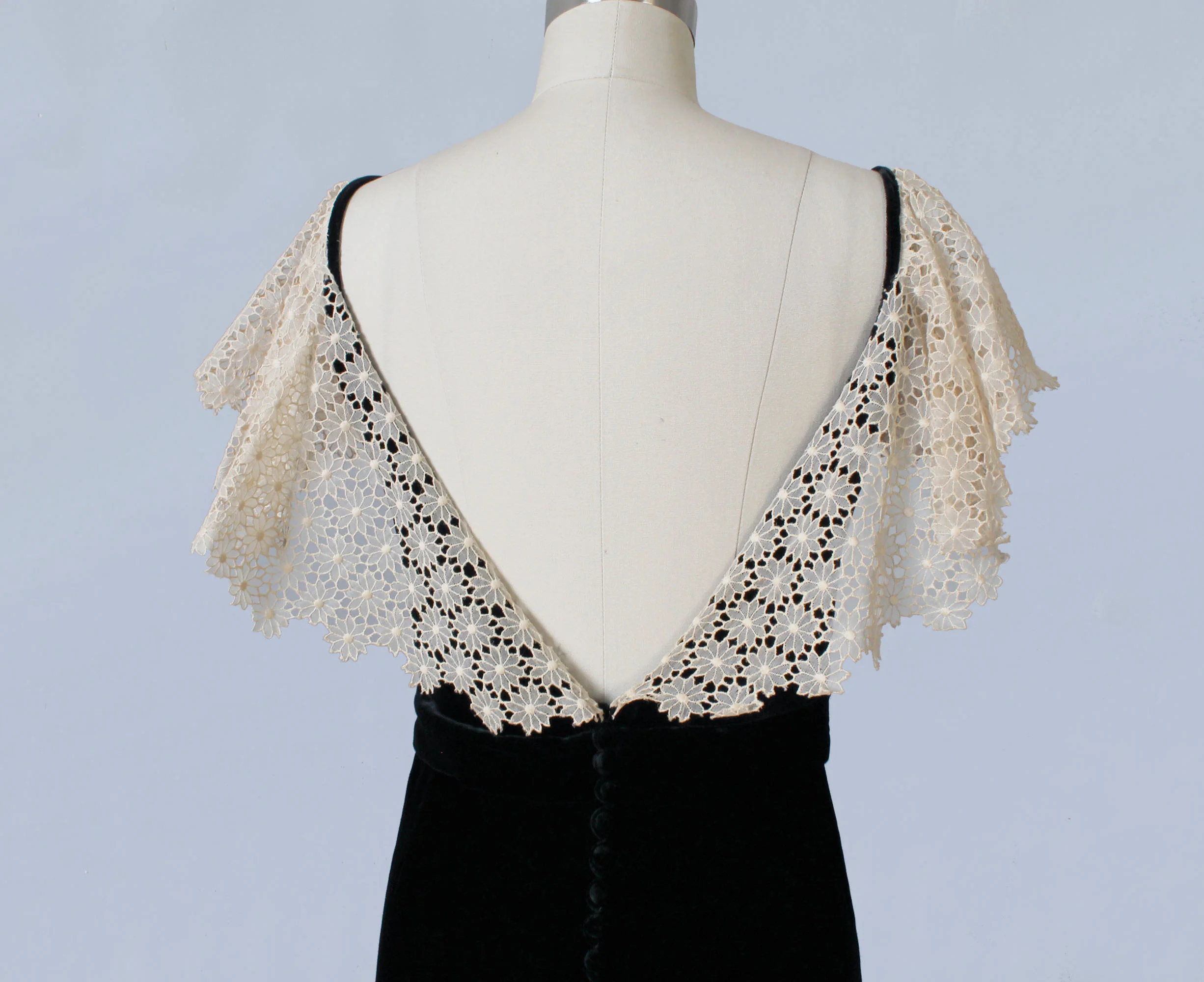1930s Silk Velvet Evening Gown  GUERMANTES