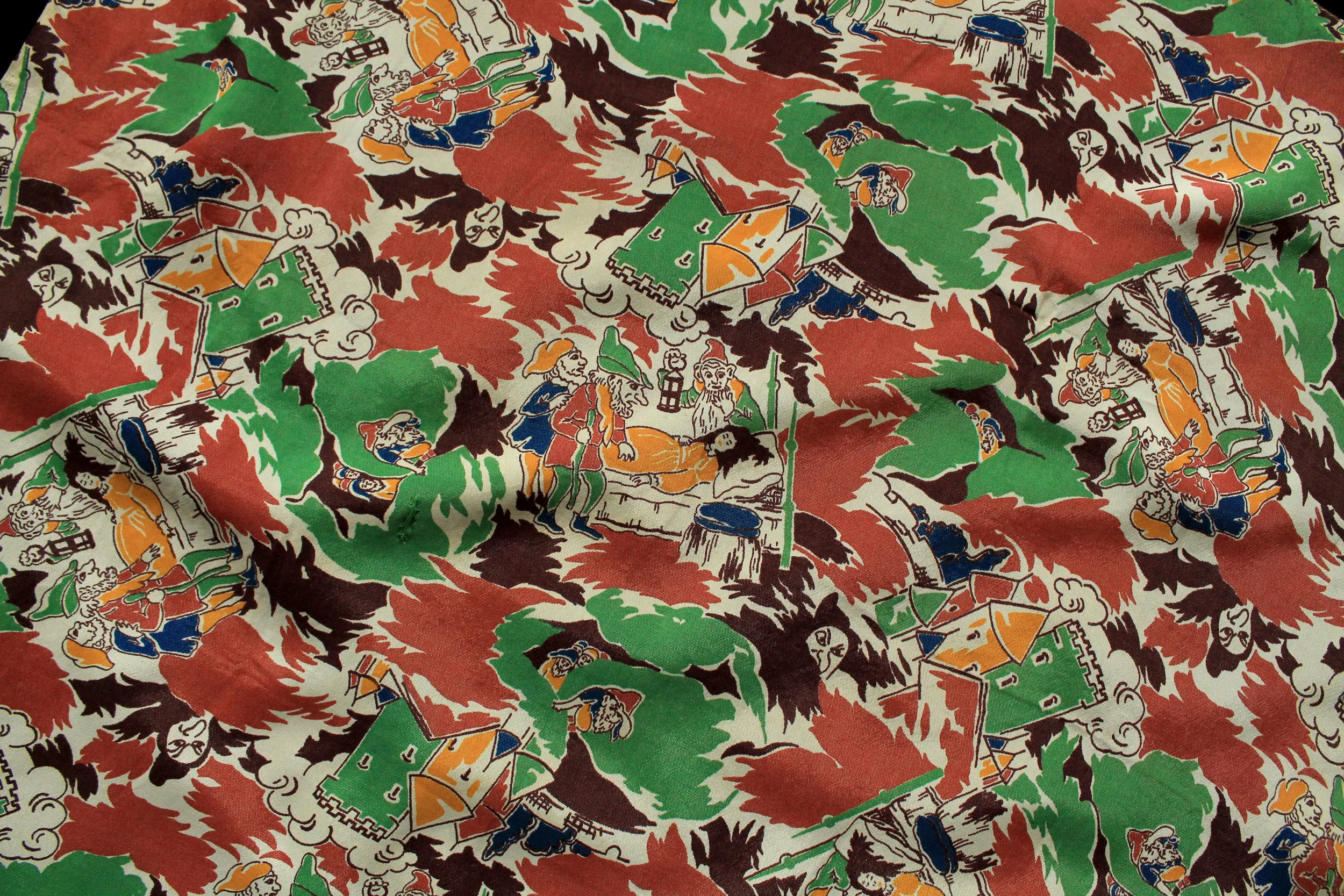 Novelty Print Snow White Scarf, 1930s