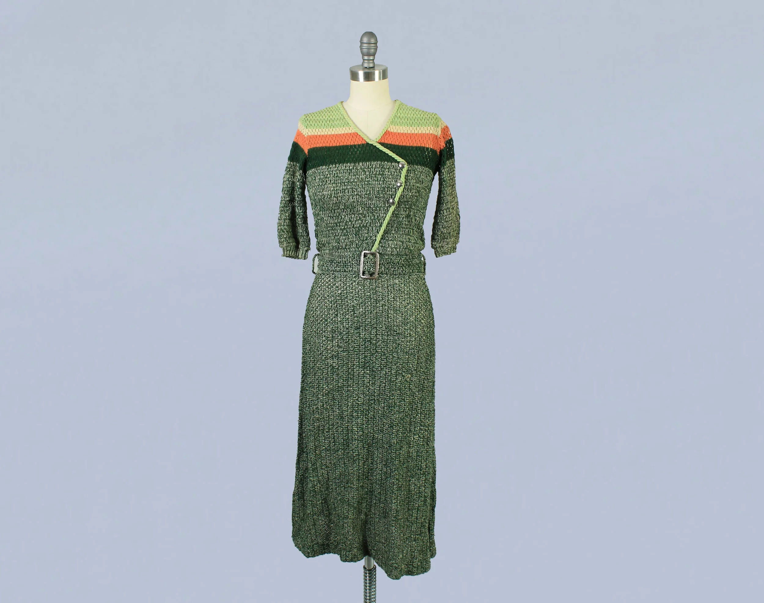 1930s Knit Dress and Belt
