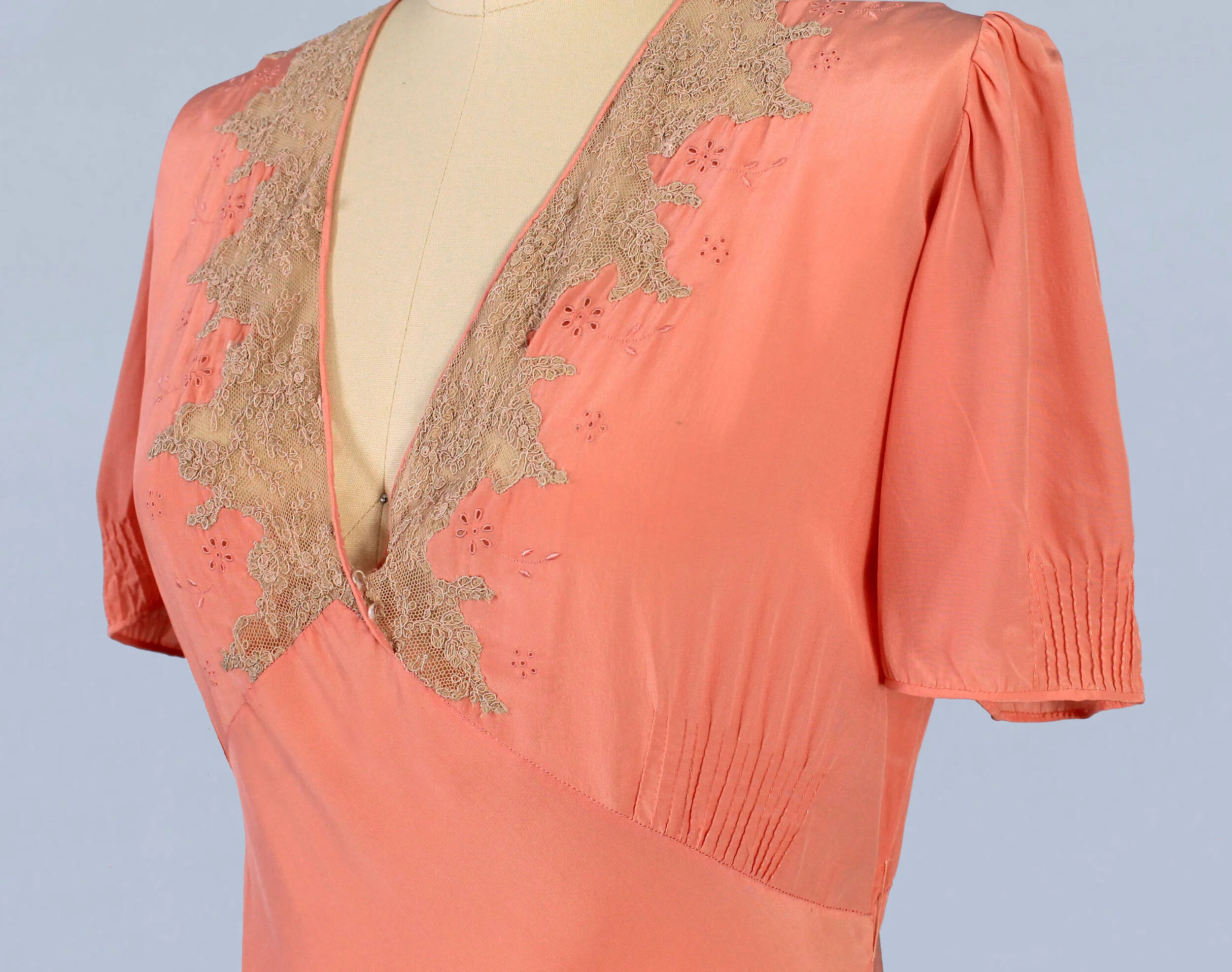 1930s Pink Rayon Nightgown