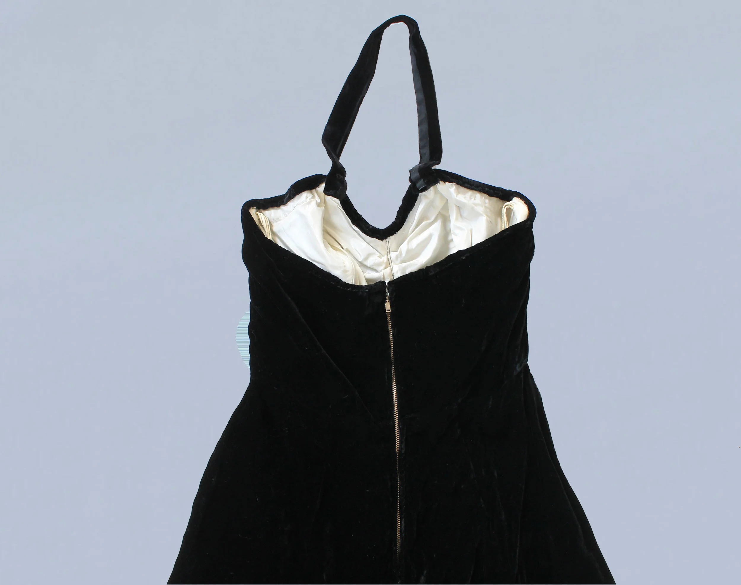 1940s Velvet Bustier Halter Jumpsuit