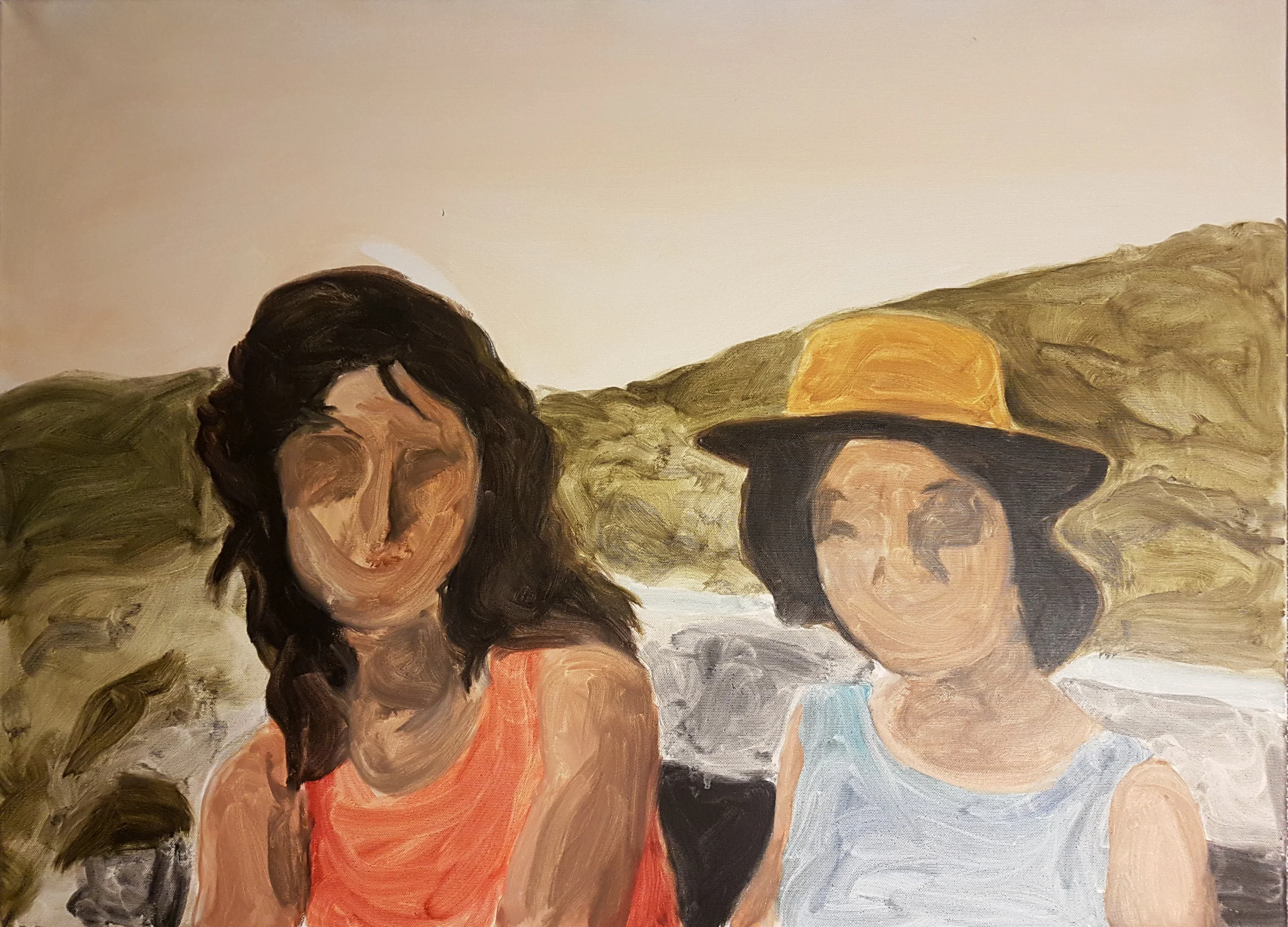Mom & Aunt, 2016, oil on canvas