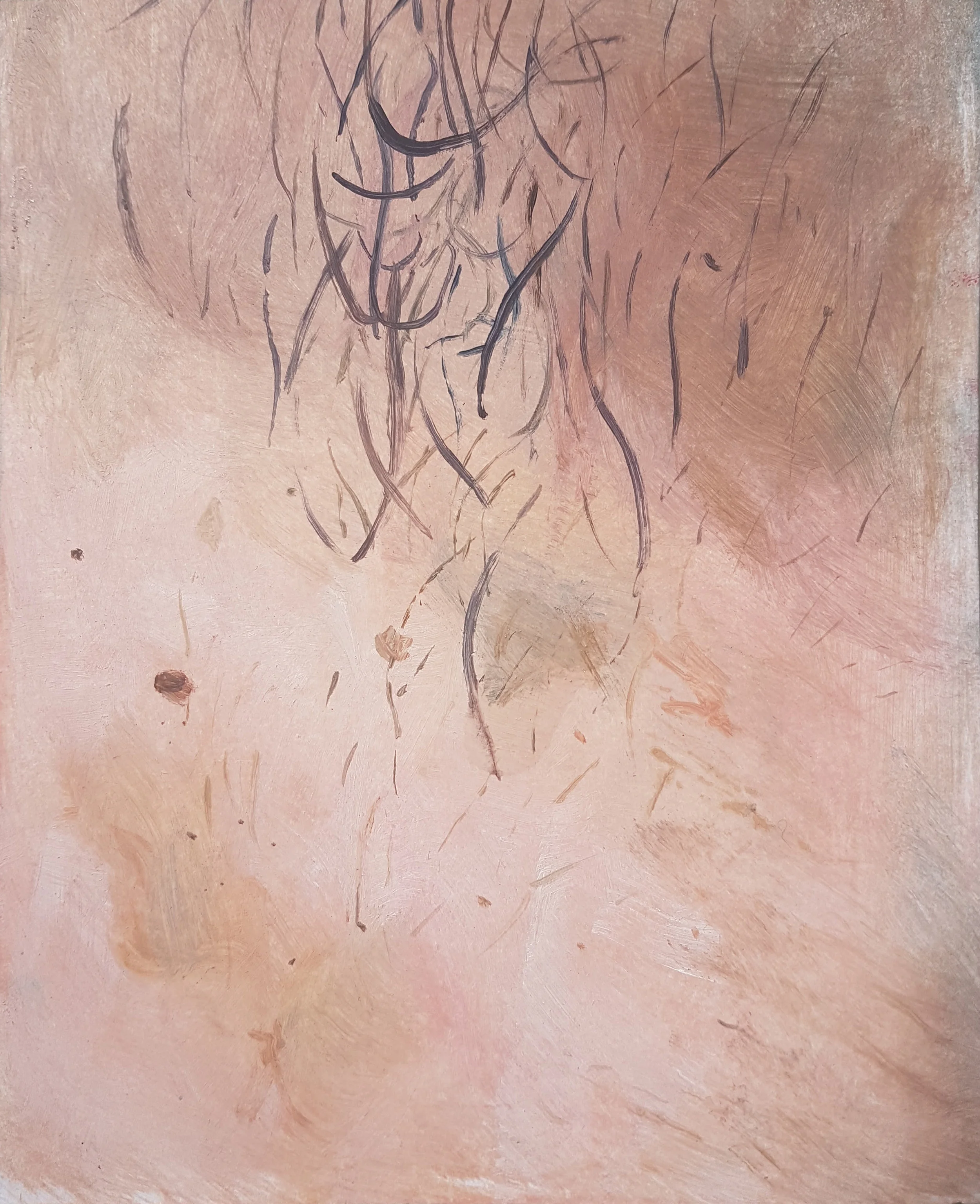 Self Portrait, oil on paper, 2017