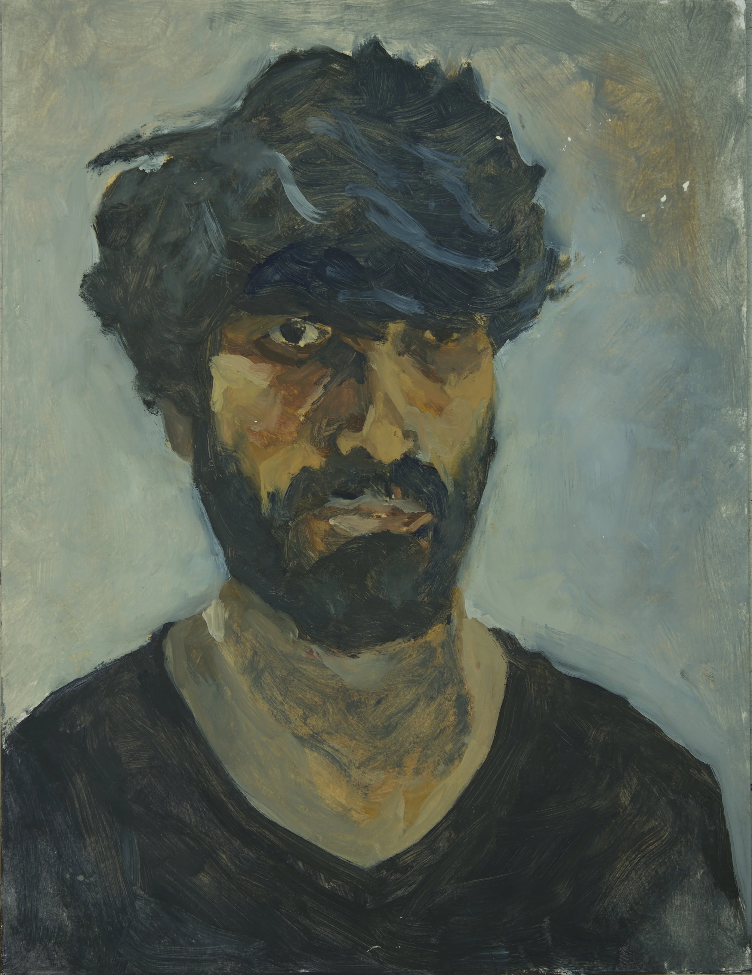 Self Portrait, oil on A2 paper, 2017