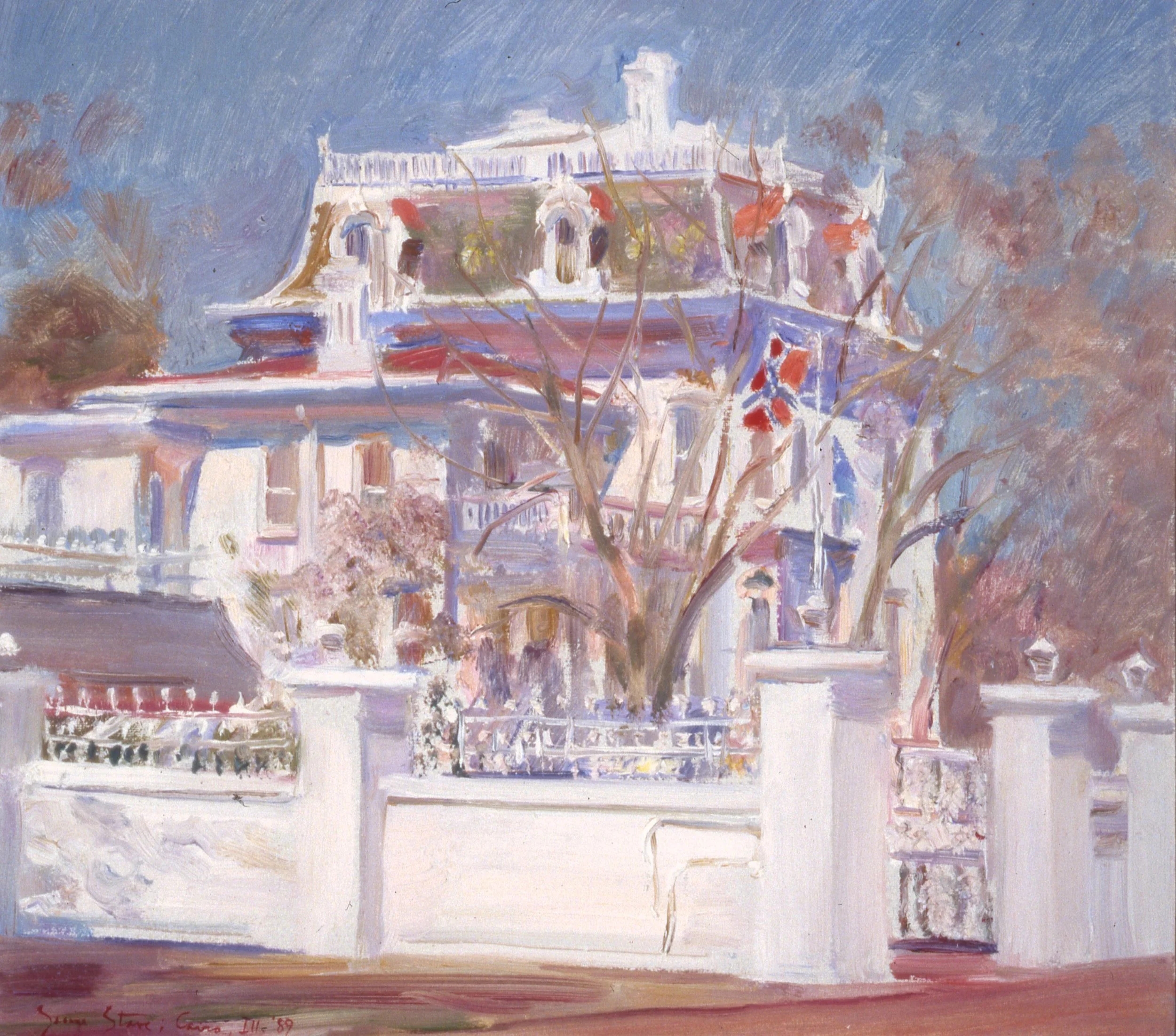 Antebellum House, Cairo, IL, 1989, o/l (1989.11)