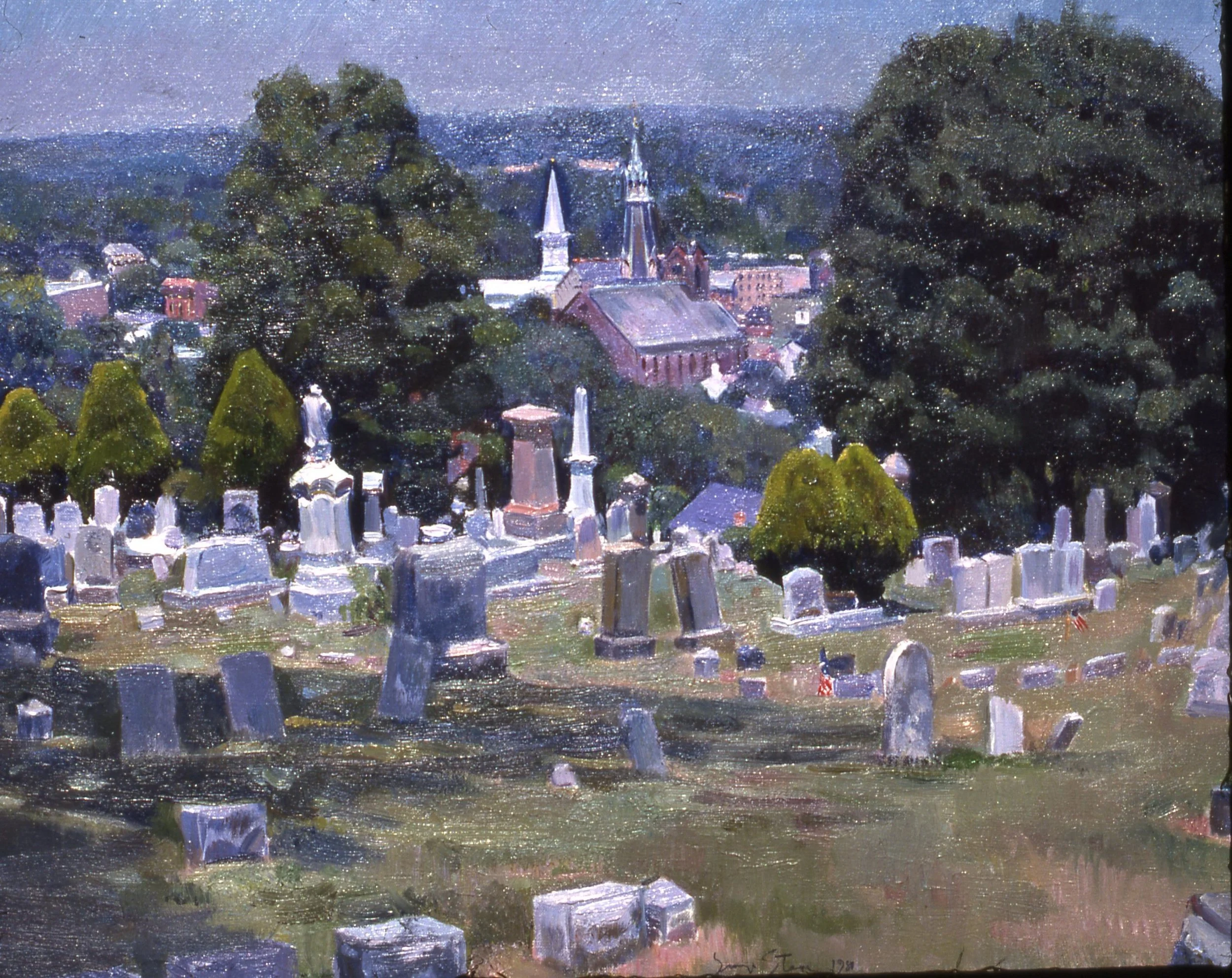 View of Lambertville, 1980, o/l, 12x15" (1980.23)