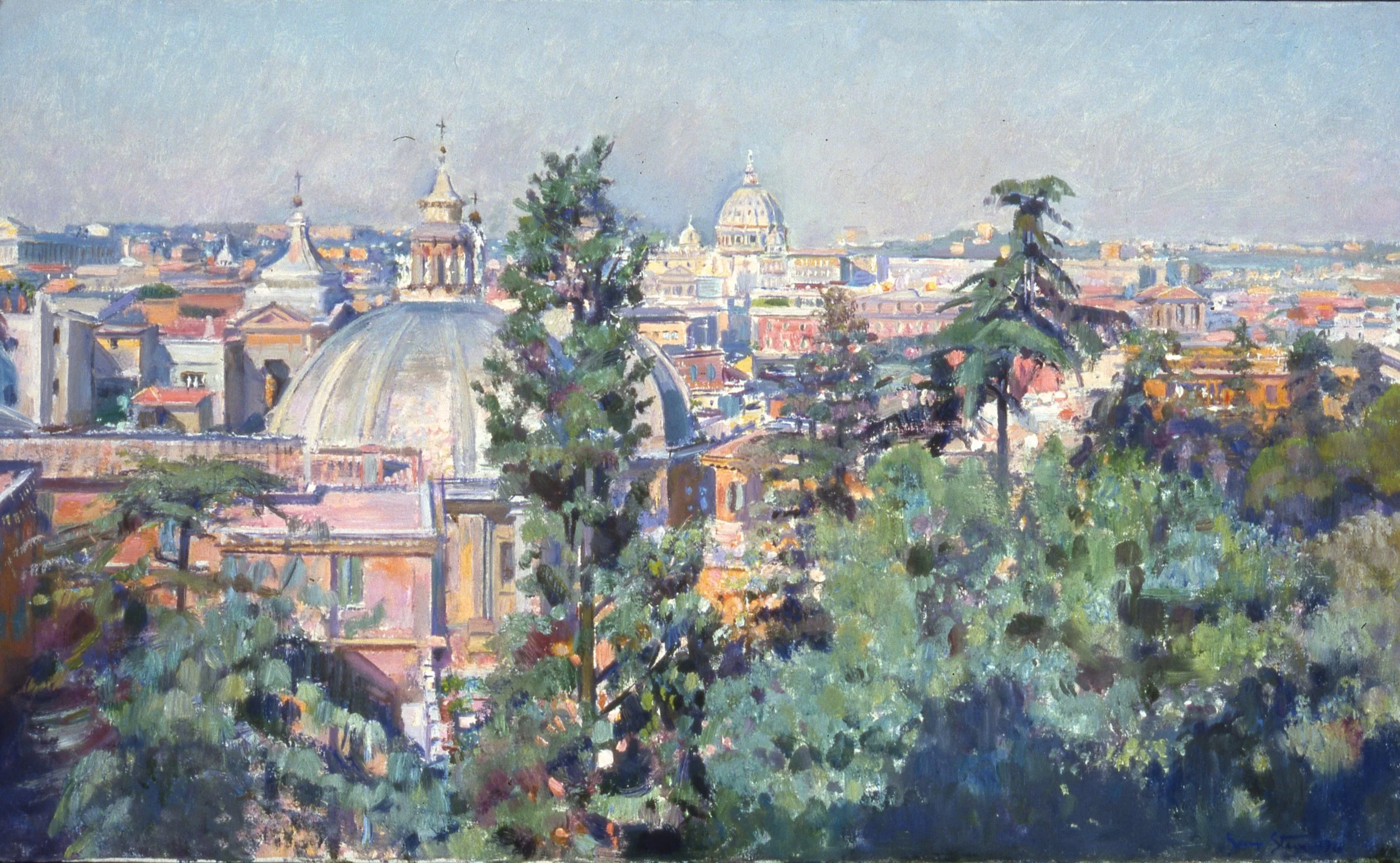 View of Rome from the Pincio, 1986, o/l, 12x20" (1986.14)