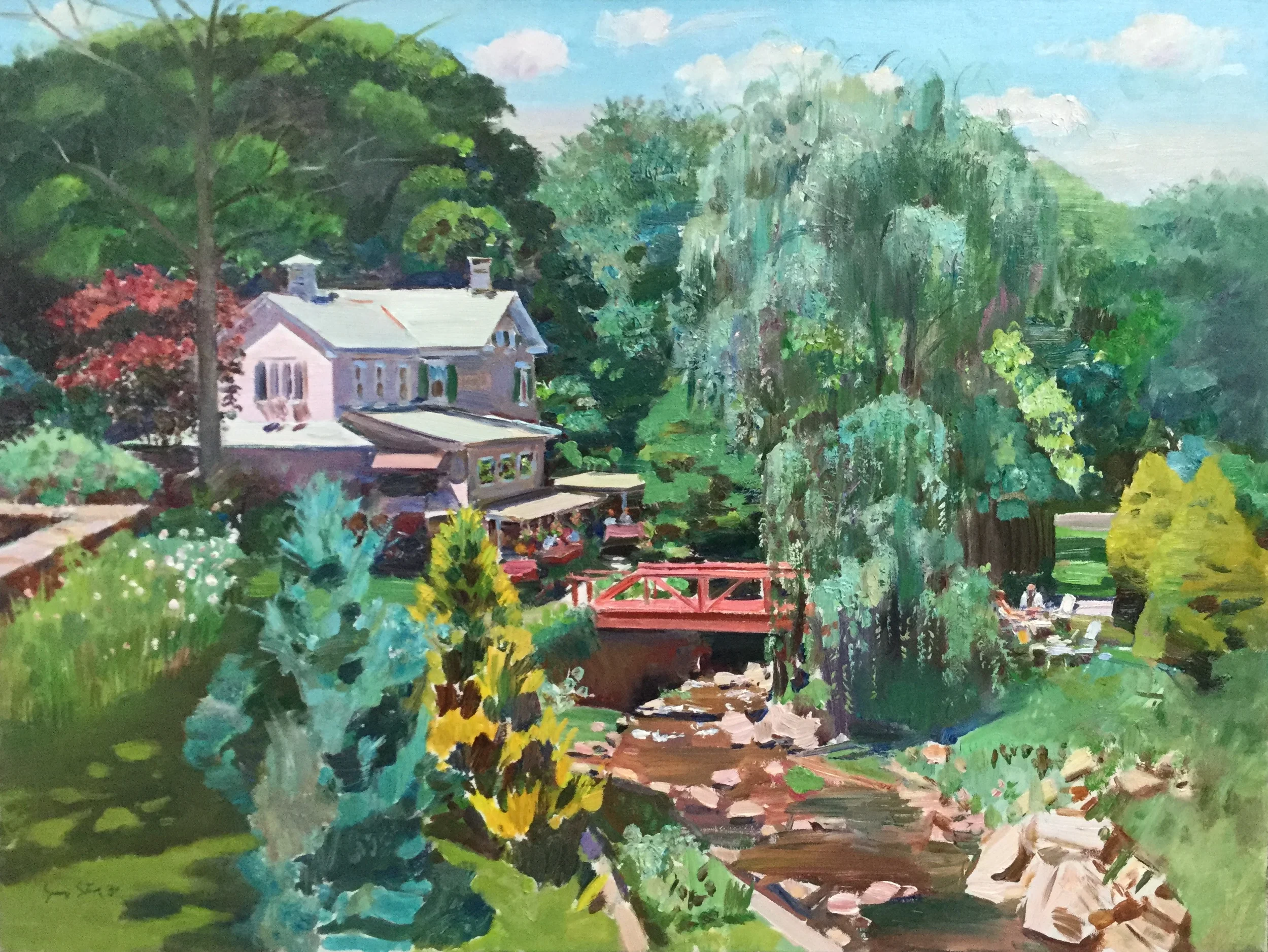 Cuttalossa Inn, Lumberville, PA, 1984, o/l, 18x24" (1984.04)