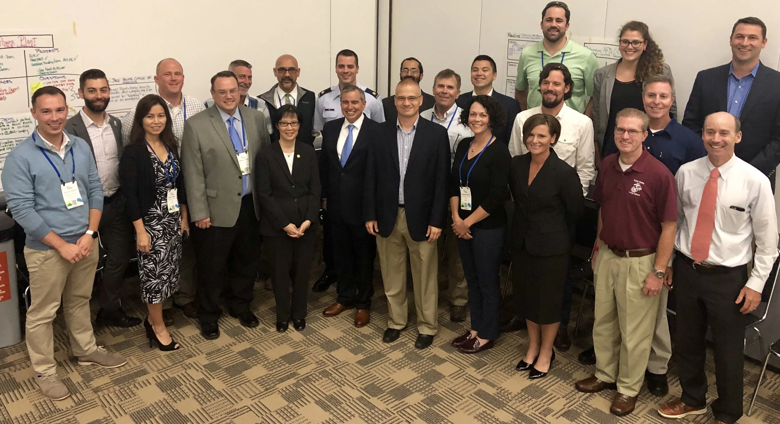 The MERC ‘19 Cohort pictured with: Lisa Jung, Deputy Assistant Secretary of Defense for Energy |Ariel Castillo, Senior Energy Resilience Program Manager for OASD Energy, Installations & Environment | Wally Ludwig, Director of Energy Performance at U.S. Department of Defense | Tim Tetreault, Environmental Security Technology Certification Program (ESTCP)