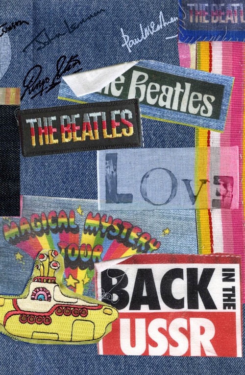 Hand Printed Beatles Memorabilia Montage.