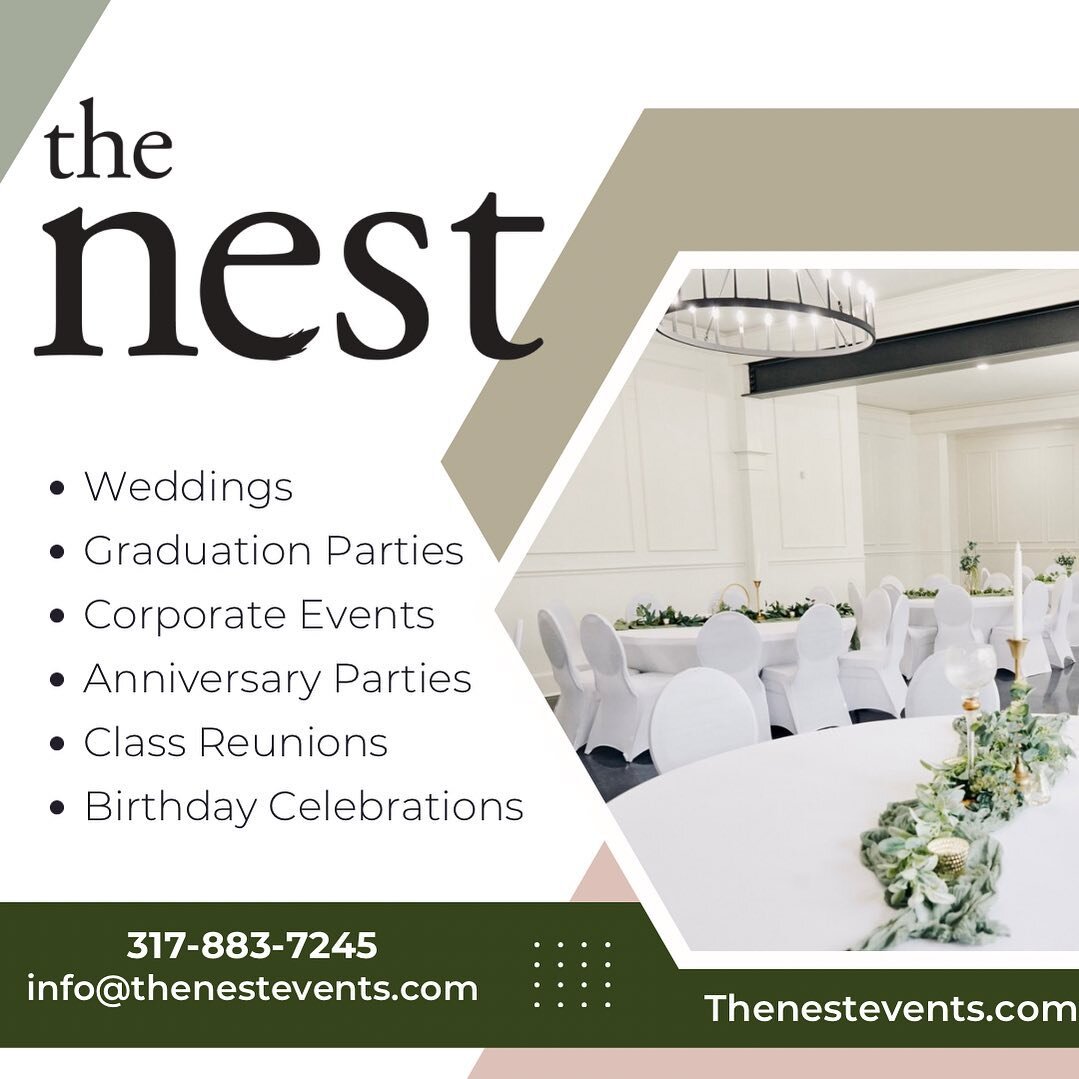 If you are looking for an event venue, look no further!
Did you know The Nest offers the following:
🤍Free on-site parking
🤍Set-up &amp; clean up
🤍Flexible rental times
🤍Best in class service
🤍Wi-Fi, a Bluetooth sound system &amp; projector 
Visi