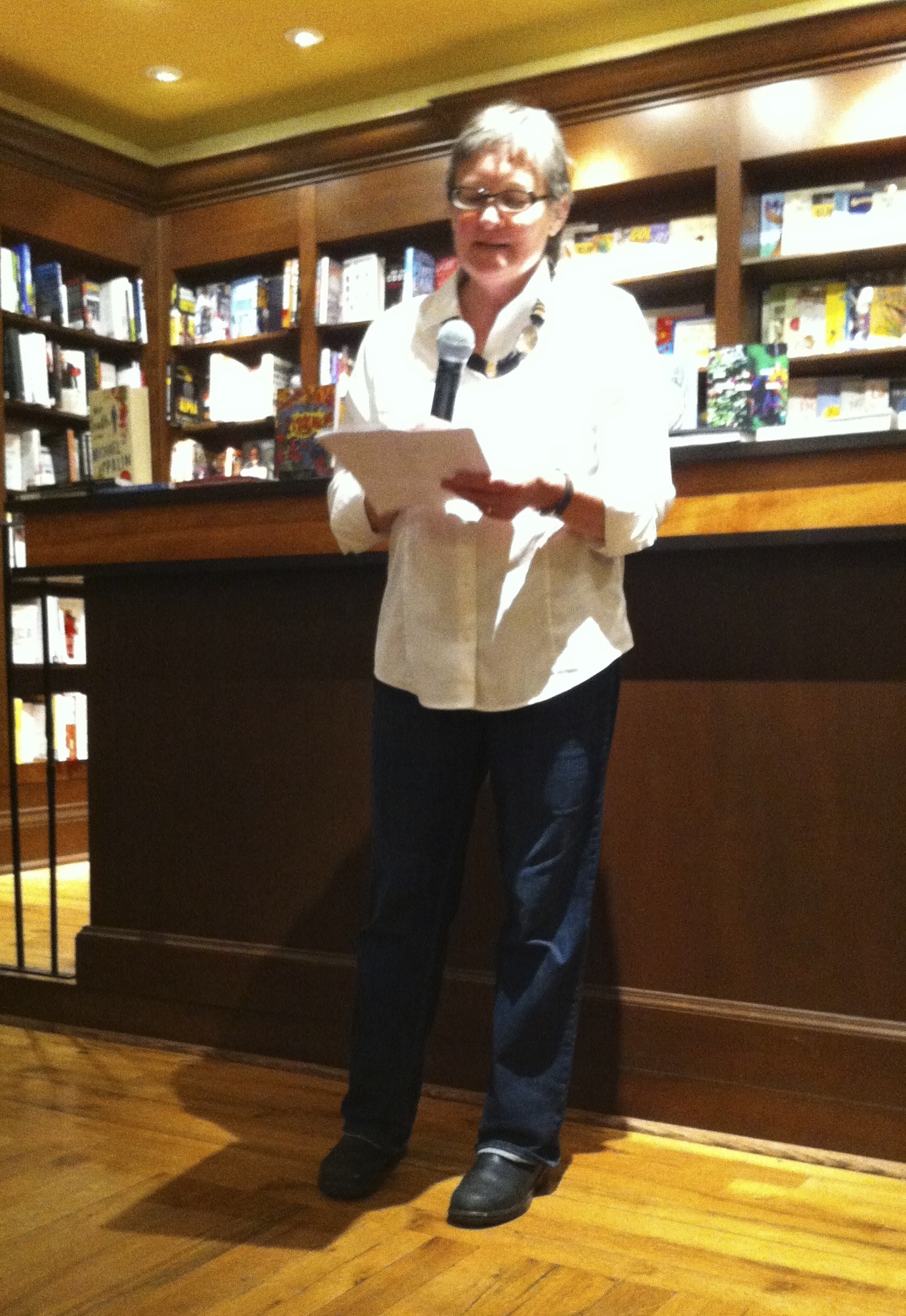 Reading at the launch party for Sterling #4. Photo taken by my friend and fellow writer, Leslie Carlin
