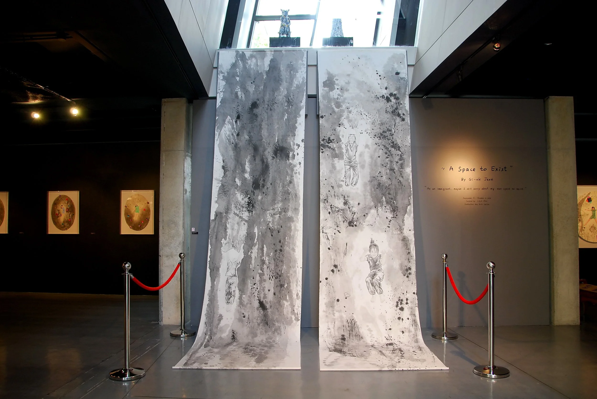   Structural Intermediacy   3 &amp; 4 , Ink on Calico, 120 cms. x 500 cms. (each), 2016 