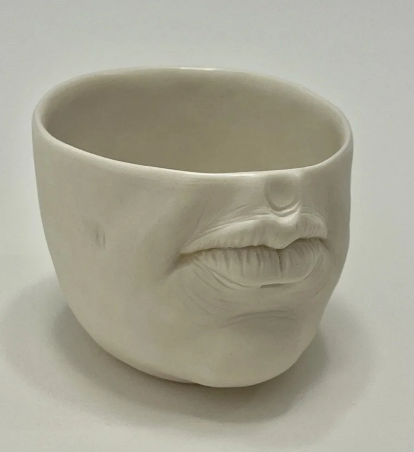 21. Large Cup, Cheek Dimples, white matte