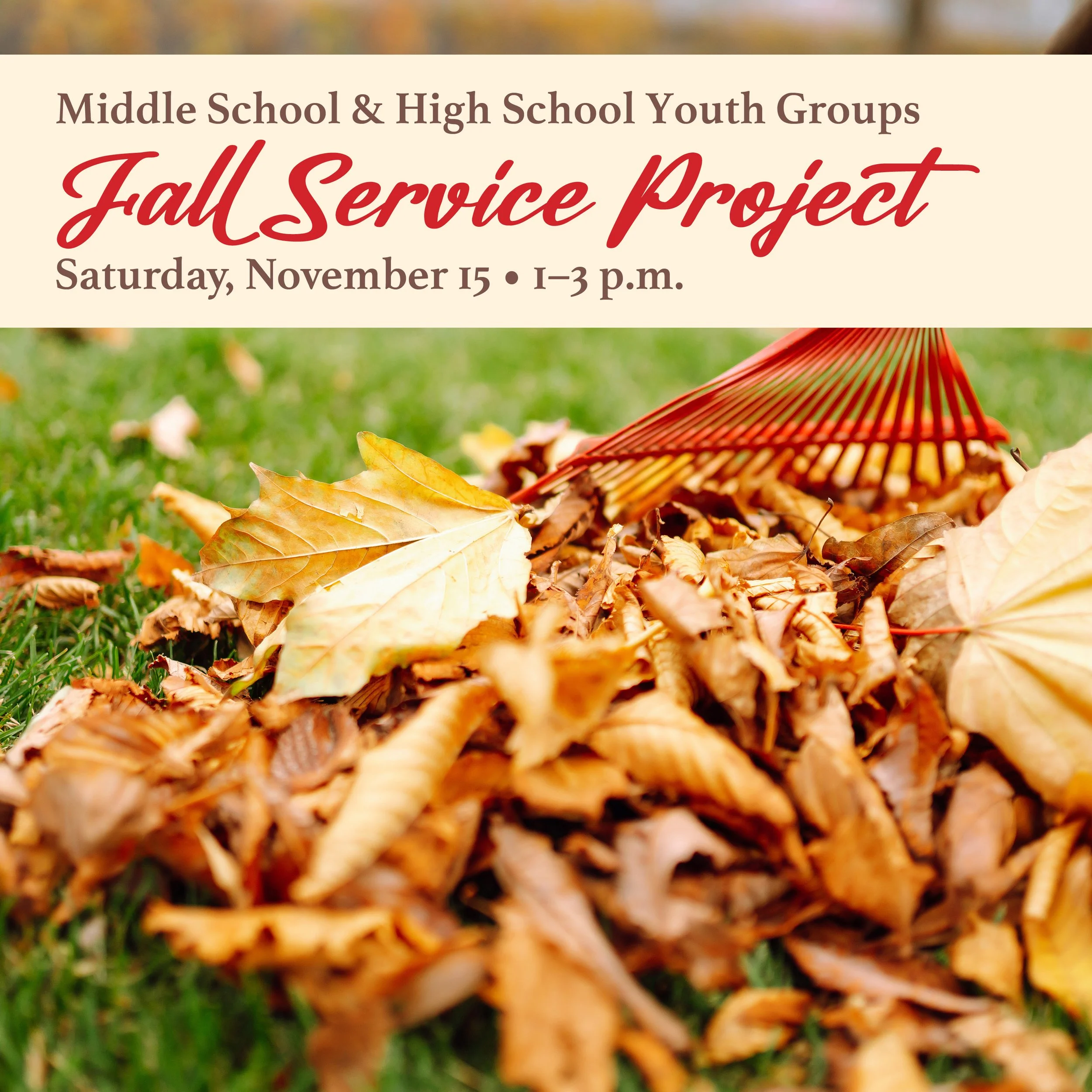 Youth Group Fall Service Project - Reschedule Date