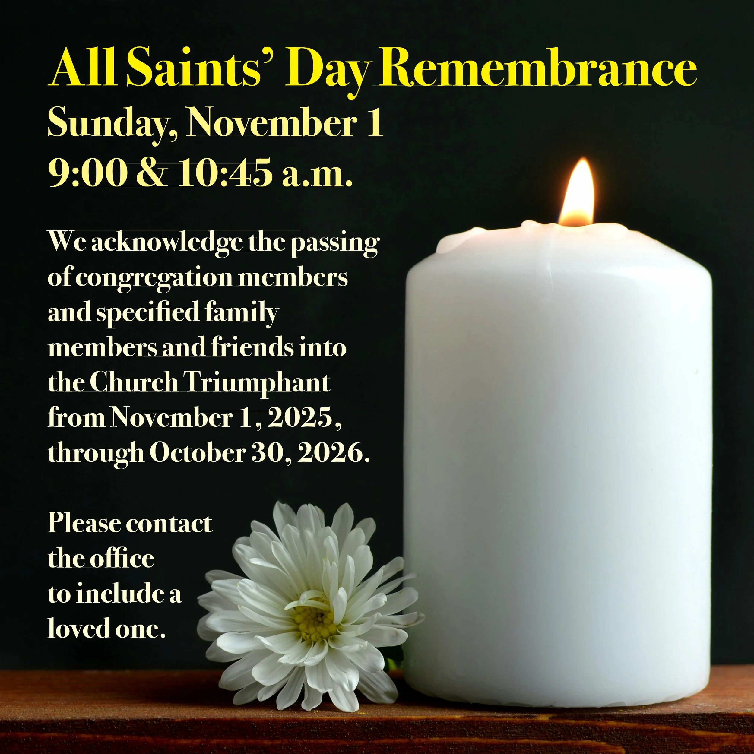 All Saints' Day Remembrance