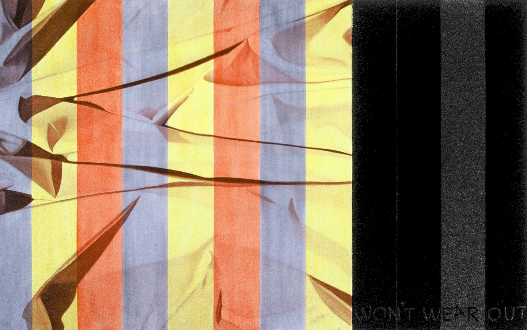 won't wear out, 42" X 68", oil on canvas and rubber, 1986