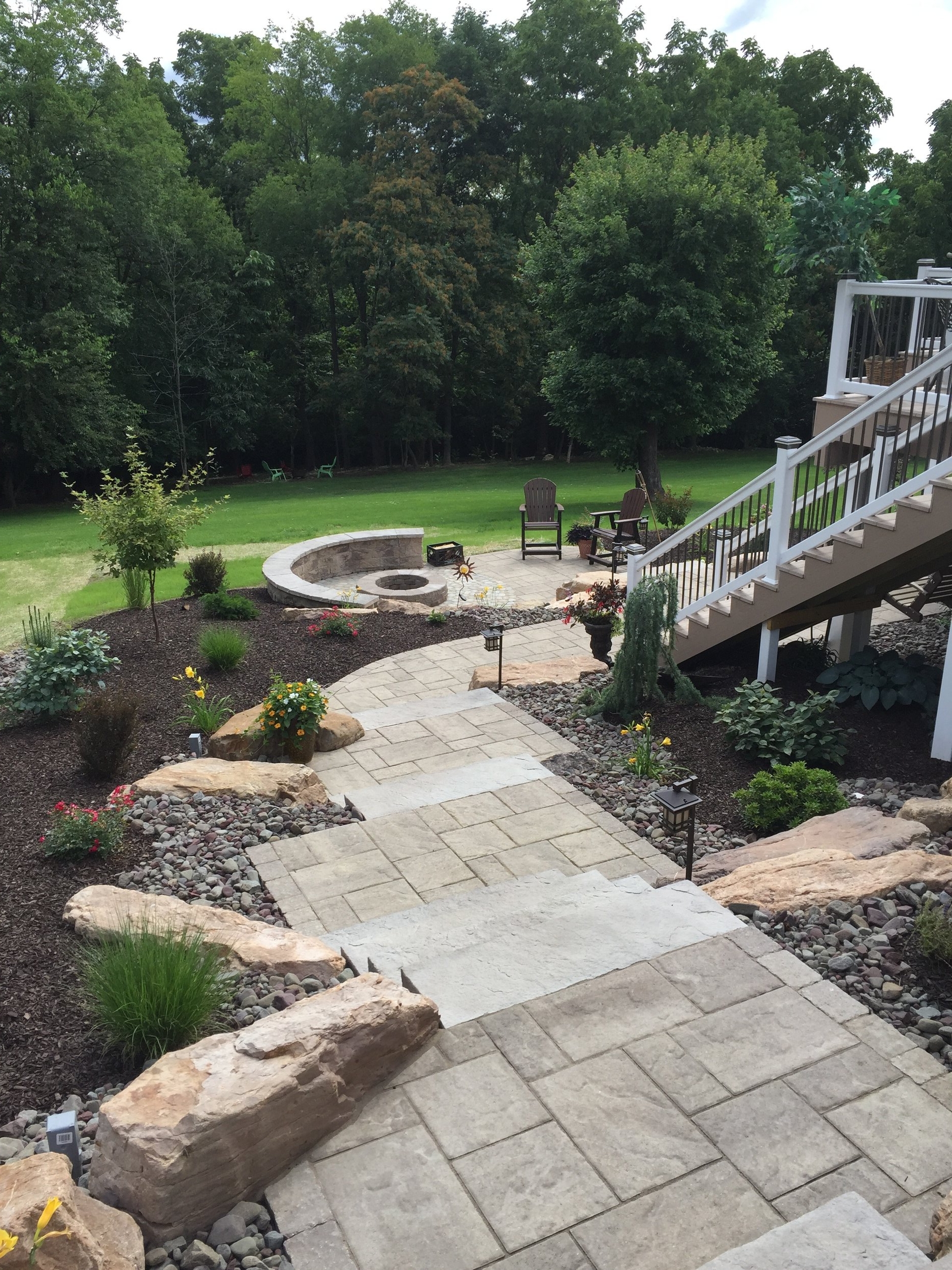 Professional outdoor fireplace landscape design in Reading, Exeter, PA