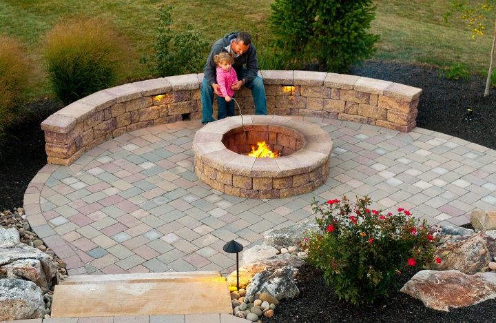 Top landscape design with outdoor fireplace in Exeter, PA