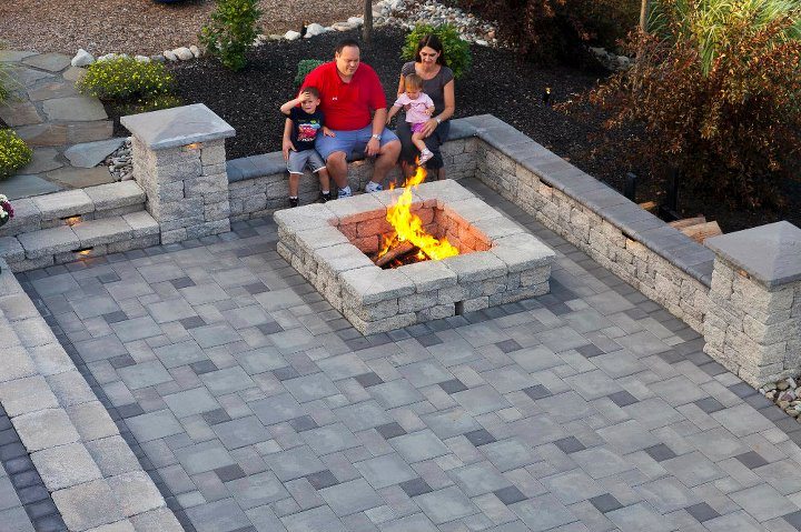 Top landscape design with outdoor fireplace in Berks County, PA