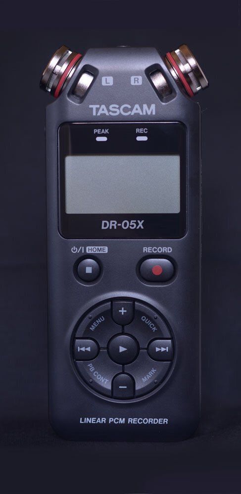 Tascam DR-05X Stereo Handheld Audio Recorder and USB Audio Interface with 32GB MicroSD Card and Focus USB Card Reader 