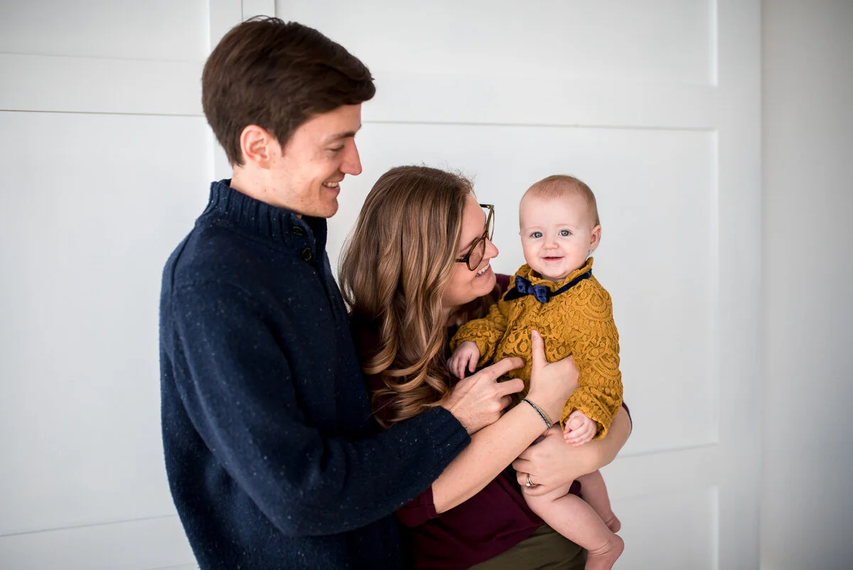 My husband Peter, me, and our daughter Linden just before her first birthday. Photo by Elena Belaya.
