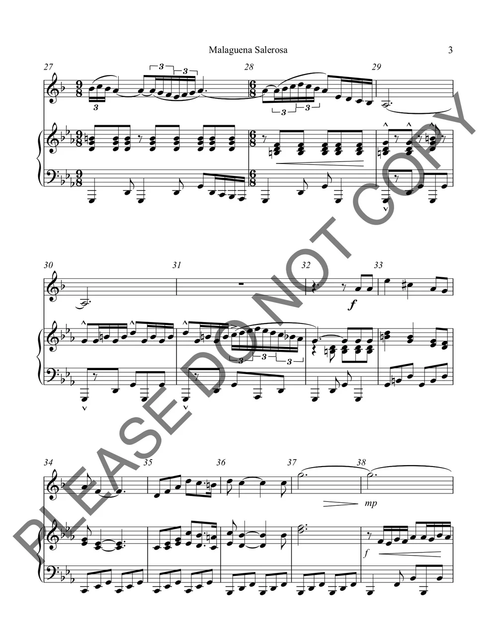 Ramirez Cervantez Malaguena Salerosa For Trumpet And Piano Polymnia
