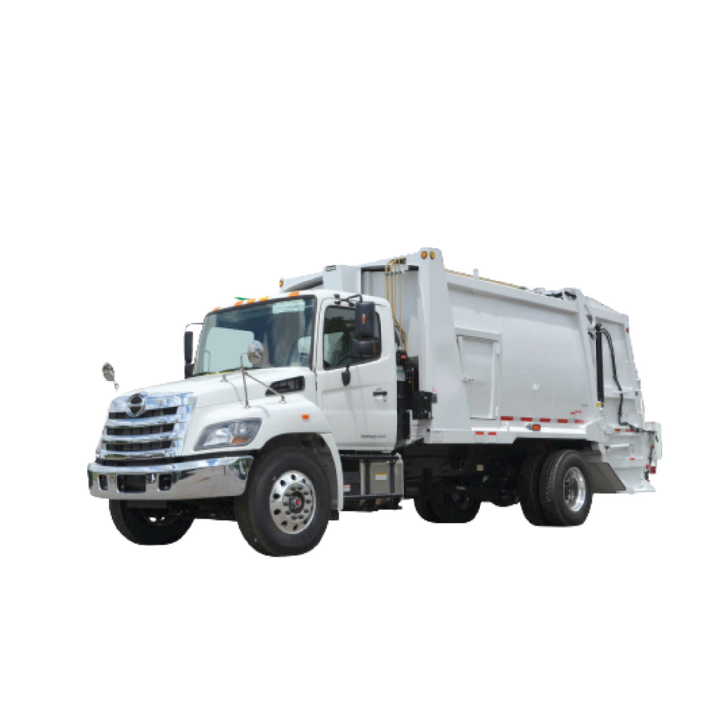 White garbage or recycling truck