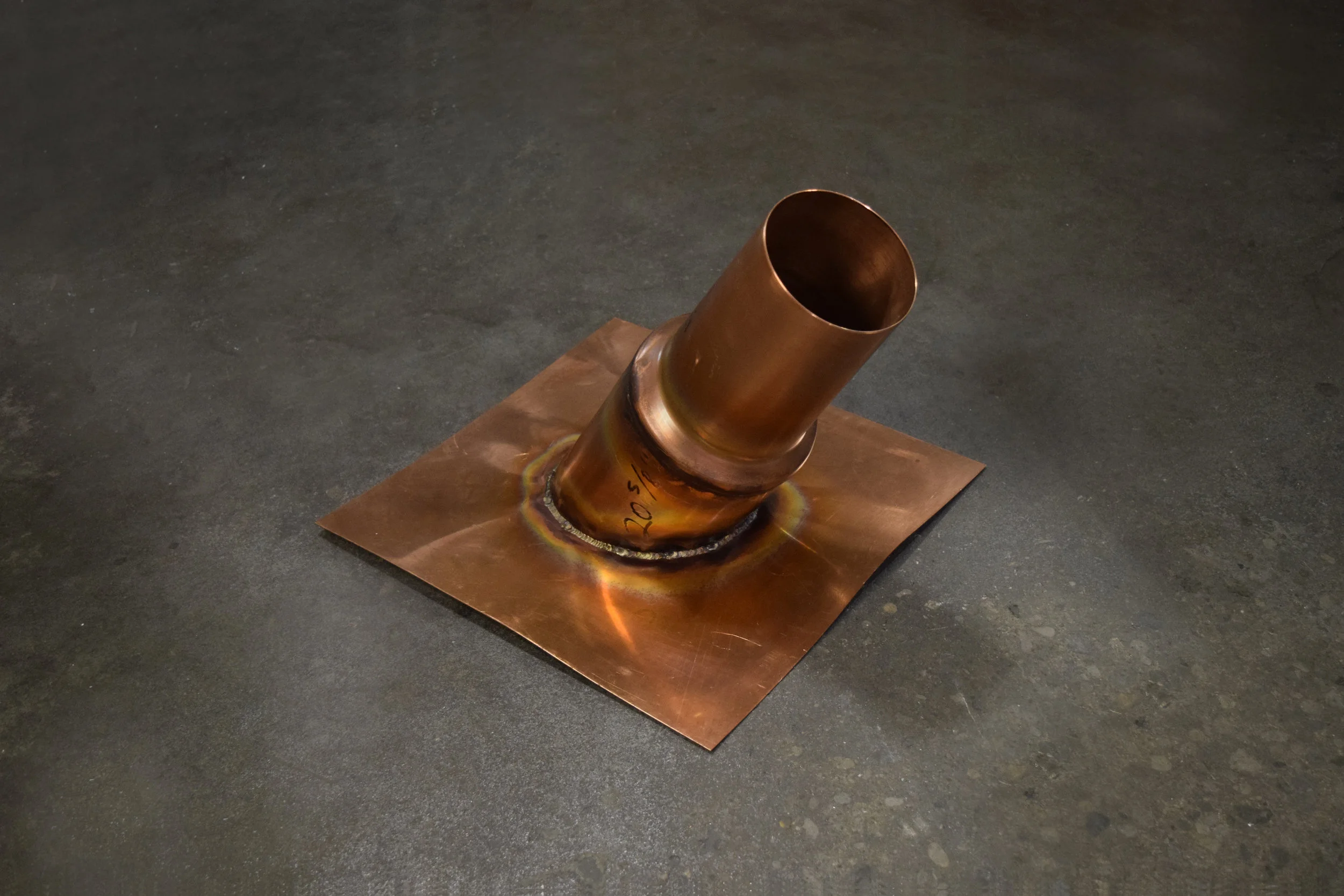 Copper Flashing for 6 12 sloped roof  .JPG