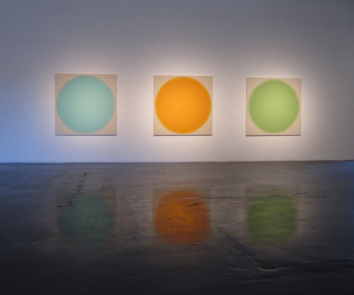 Installation of Circle Paintings, William Turner Gallery