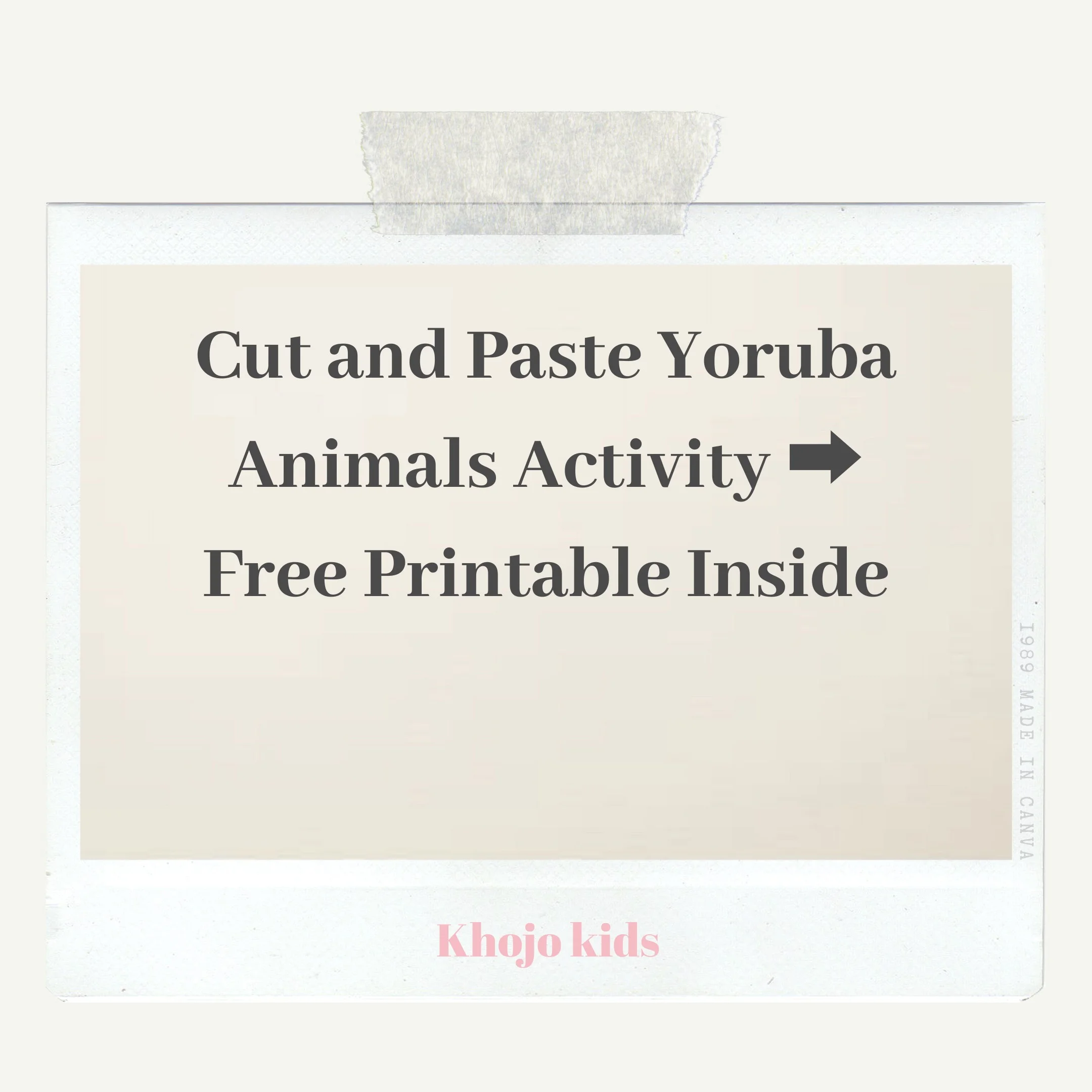 Cut and Paste Yoruba Animals Activity (Free Printable Inside)