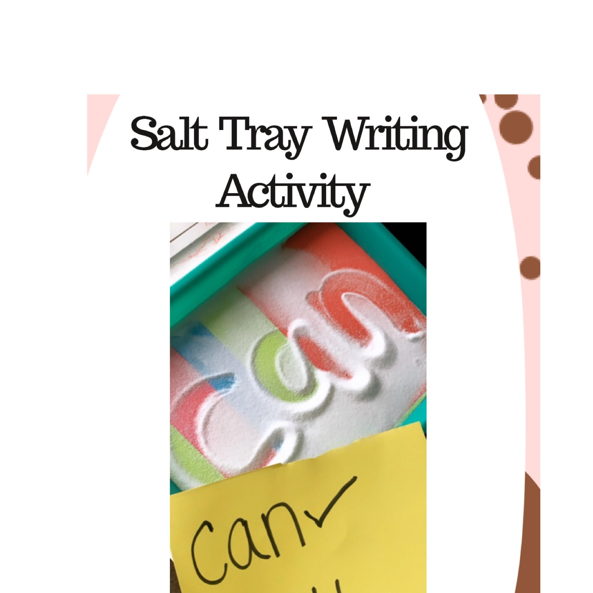 SALT TRAY WRITING ACTIVITY FOR KIDS (18 months to 5 years old)