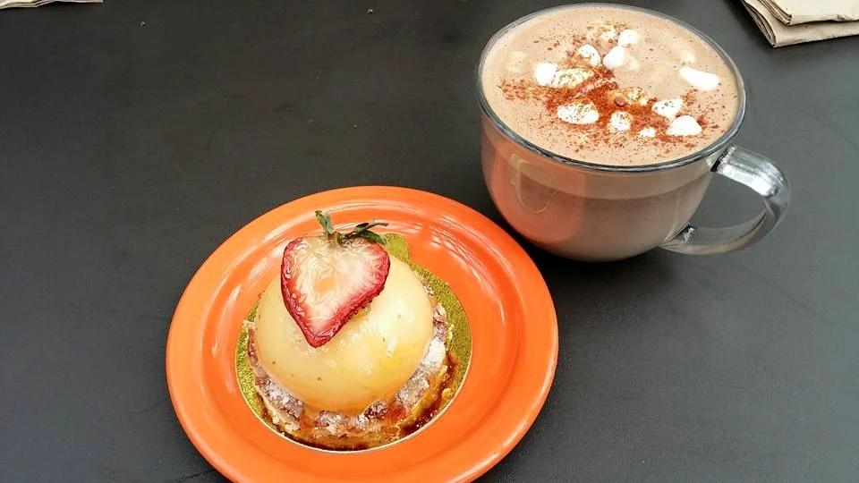 Orange cheesecake with Mexican Mocha