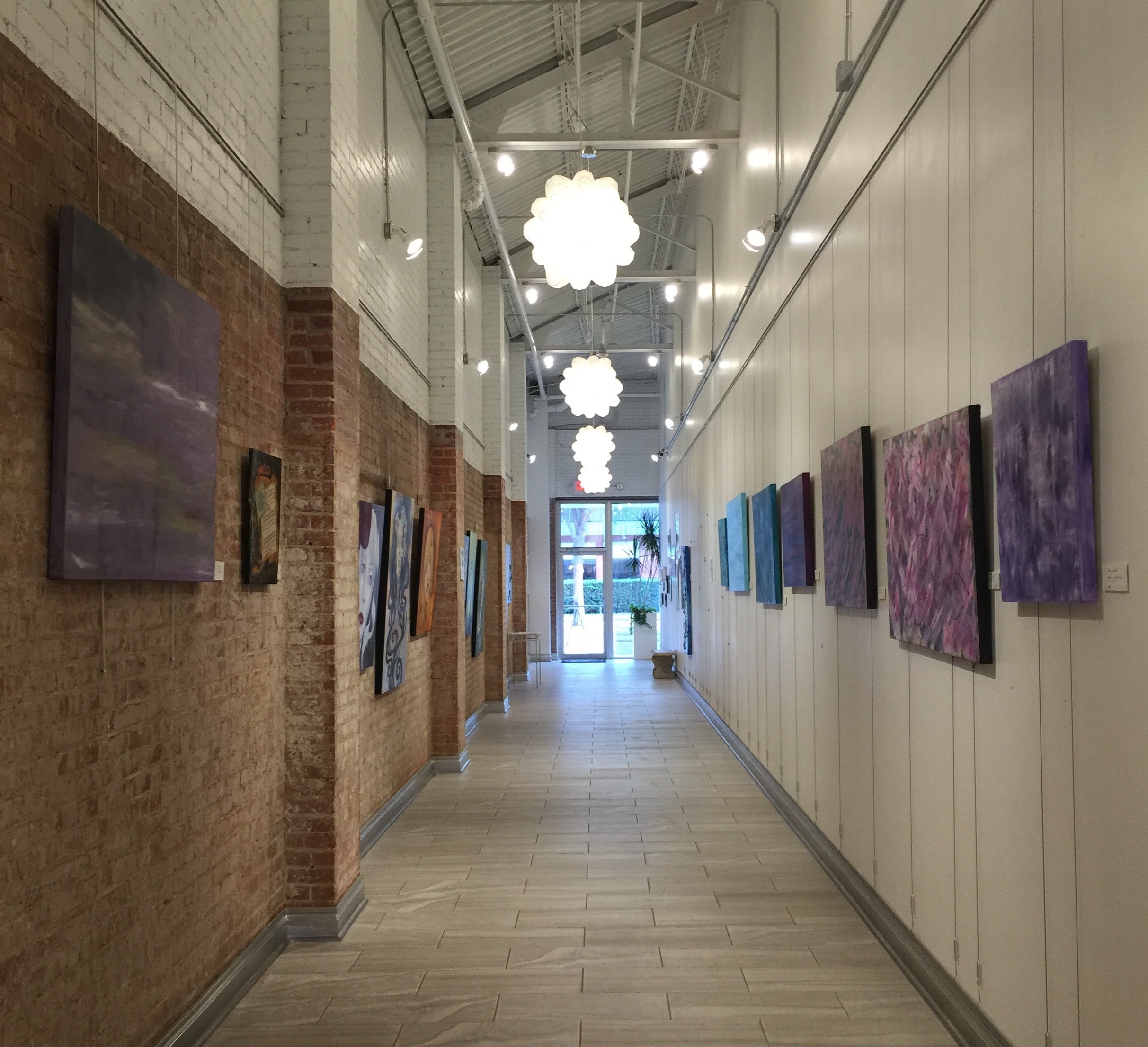 Installation view, facing South, featuring Julie Vogt, Ty Lawrence, and Lori Billy