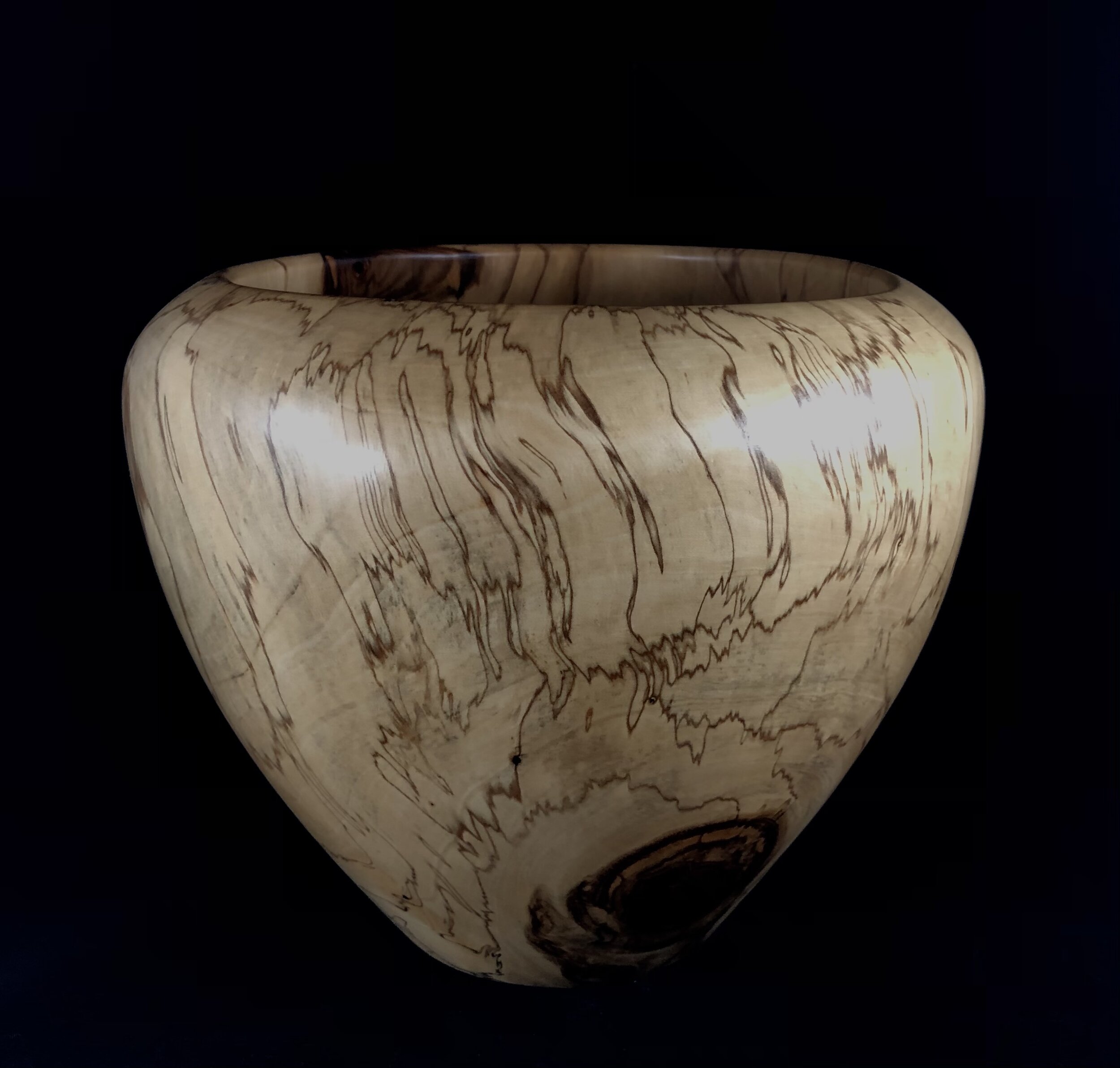 Cauldron Form Solid Sweet Gum Wood Vase