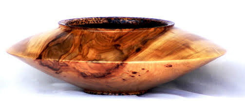 Hollow Form Sweet Gum Wood Vase with Burnished Rim