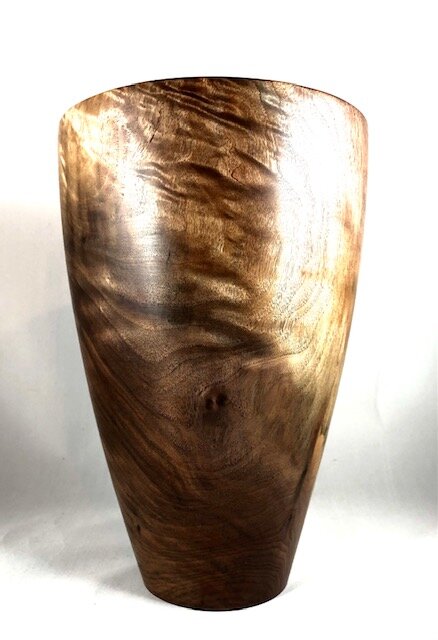 Solid Figured Walnut Wood Vase