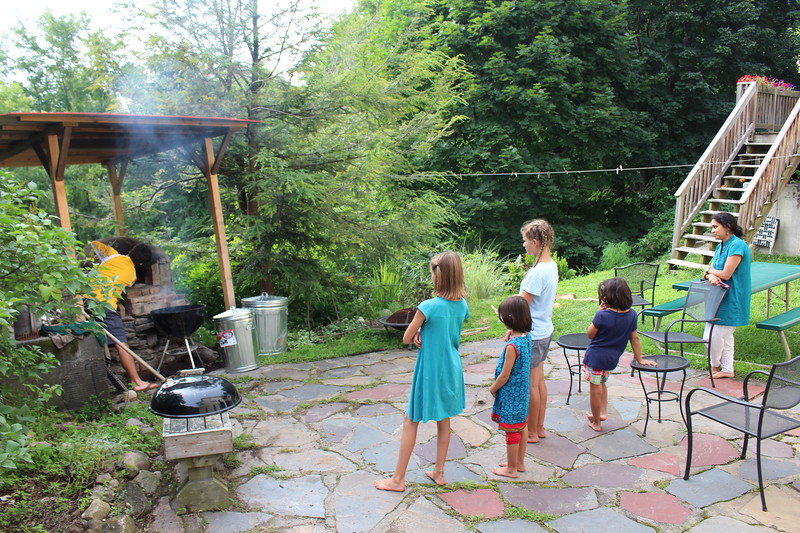 Pulling coals with Daughty girls and Tim and Chetna girls.jpg