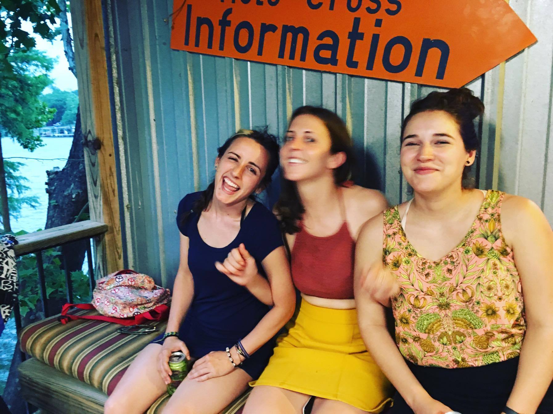 Gal pals! Christina, me, and Amanda dodging the rainstorm