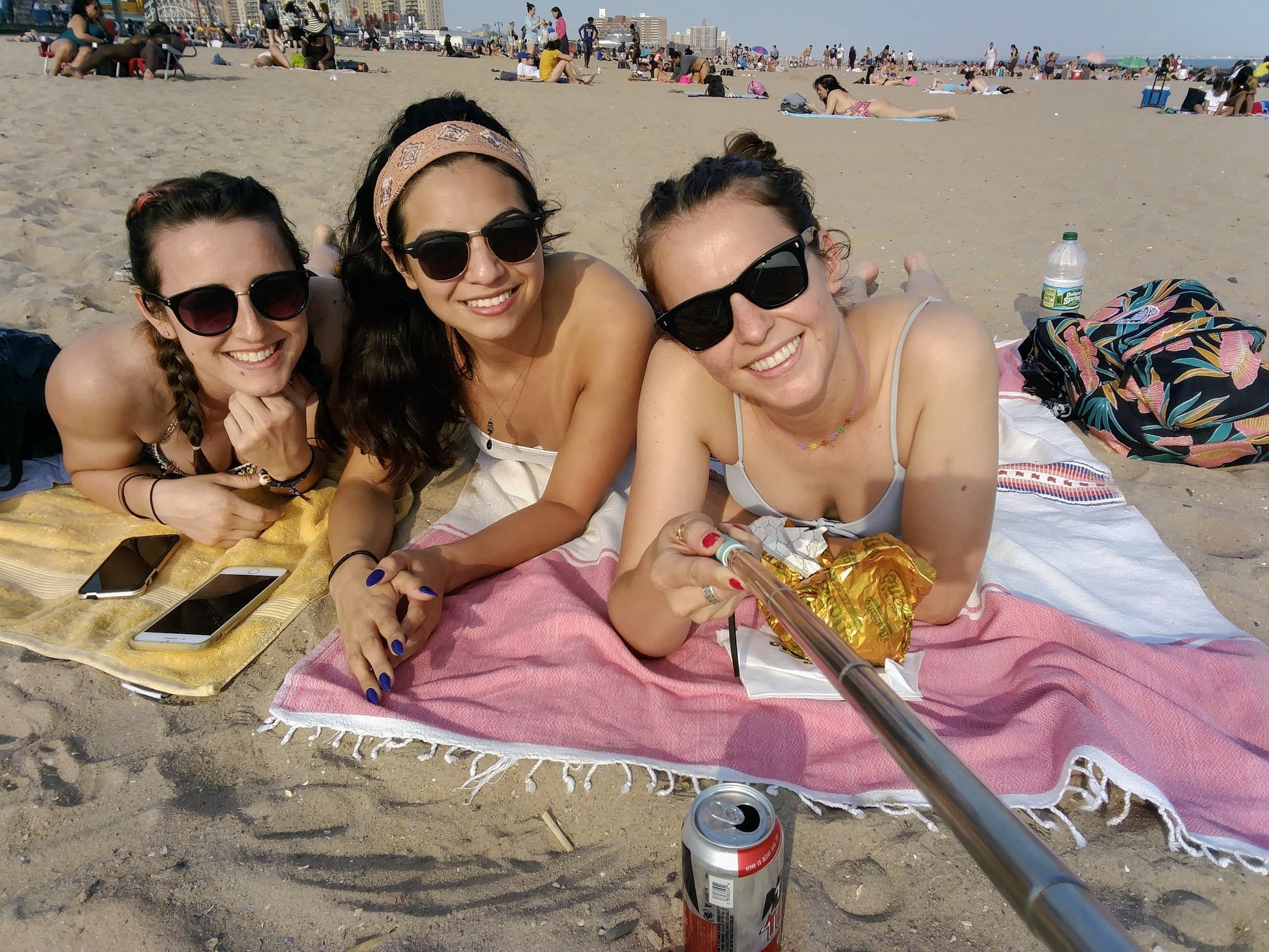  Christina, Mel, and I lounging at Coney Island 