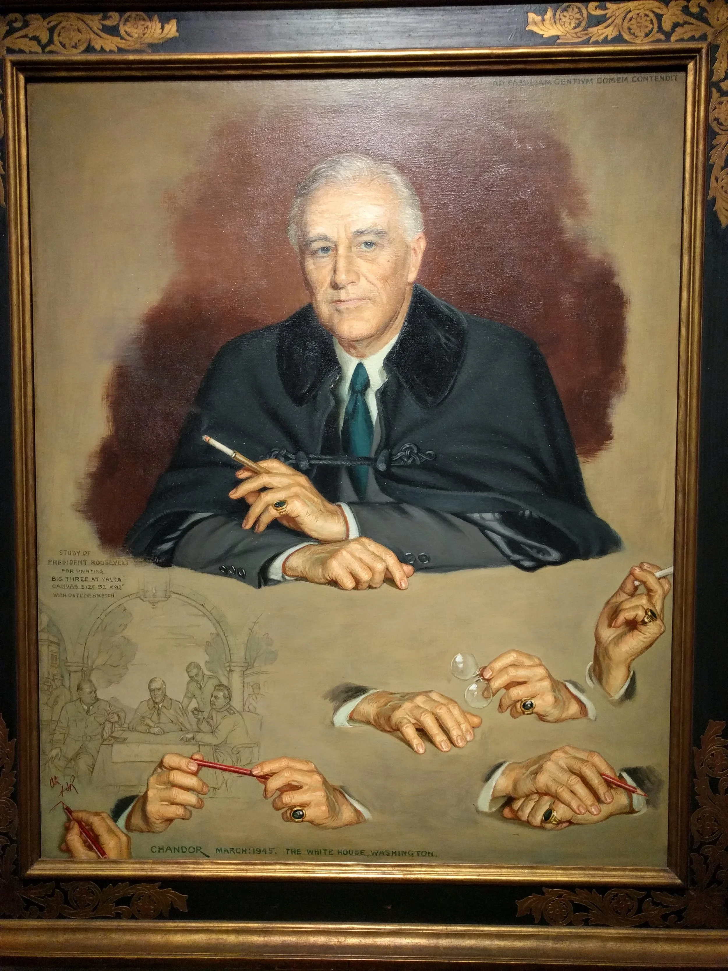 This was one of my favorite pieces because I’m mesmerized by the artist’s (John Christen Johansen) hand studies of President Woodrow Wilson