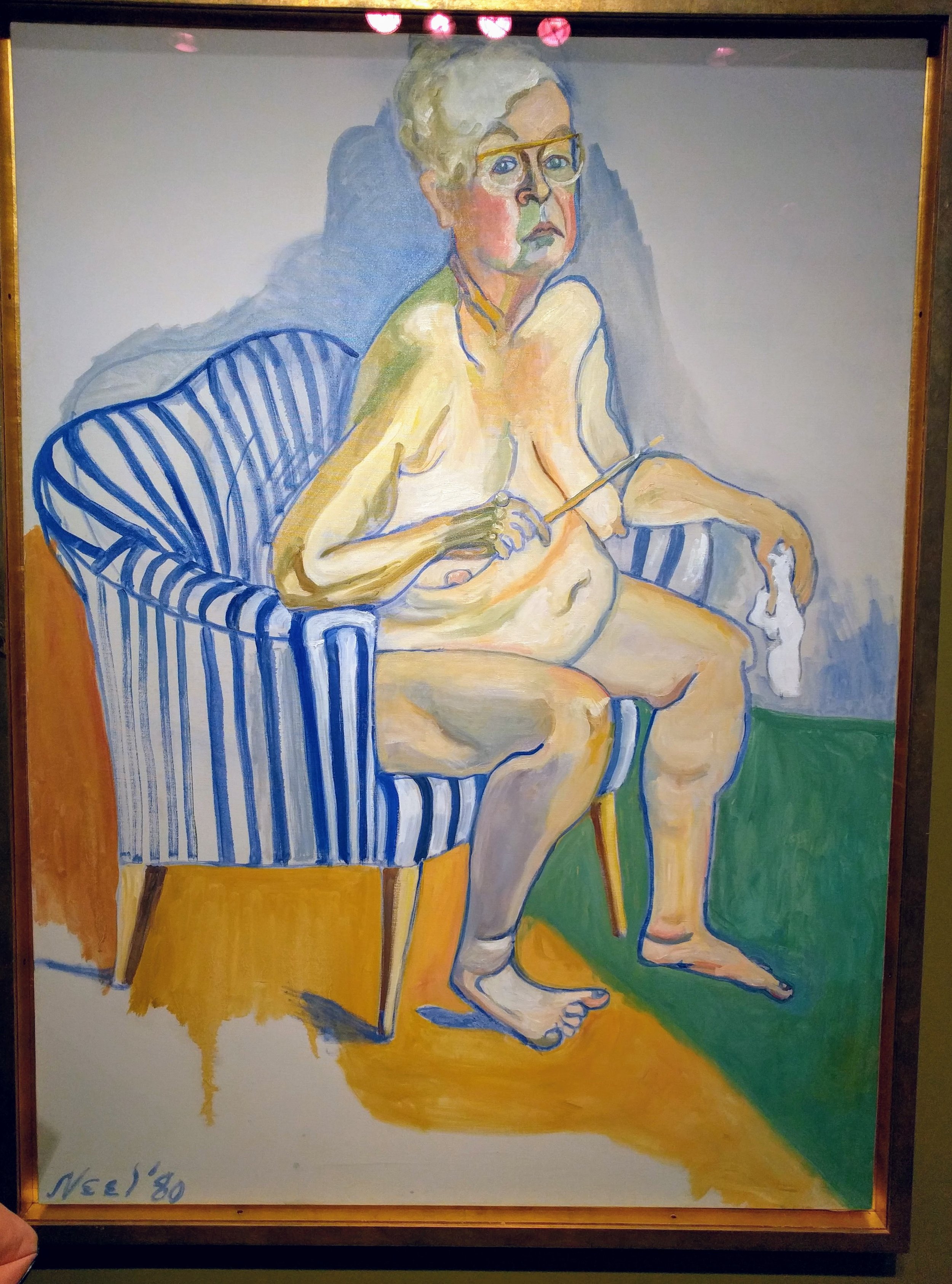  Self portrait by Alice Neel: one of my favorites in the American Art Museum. She said, “the reason my cheeks got so pink was that it was so hard for me to paint that I almost killed myself painting it." 