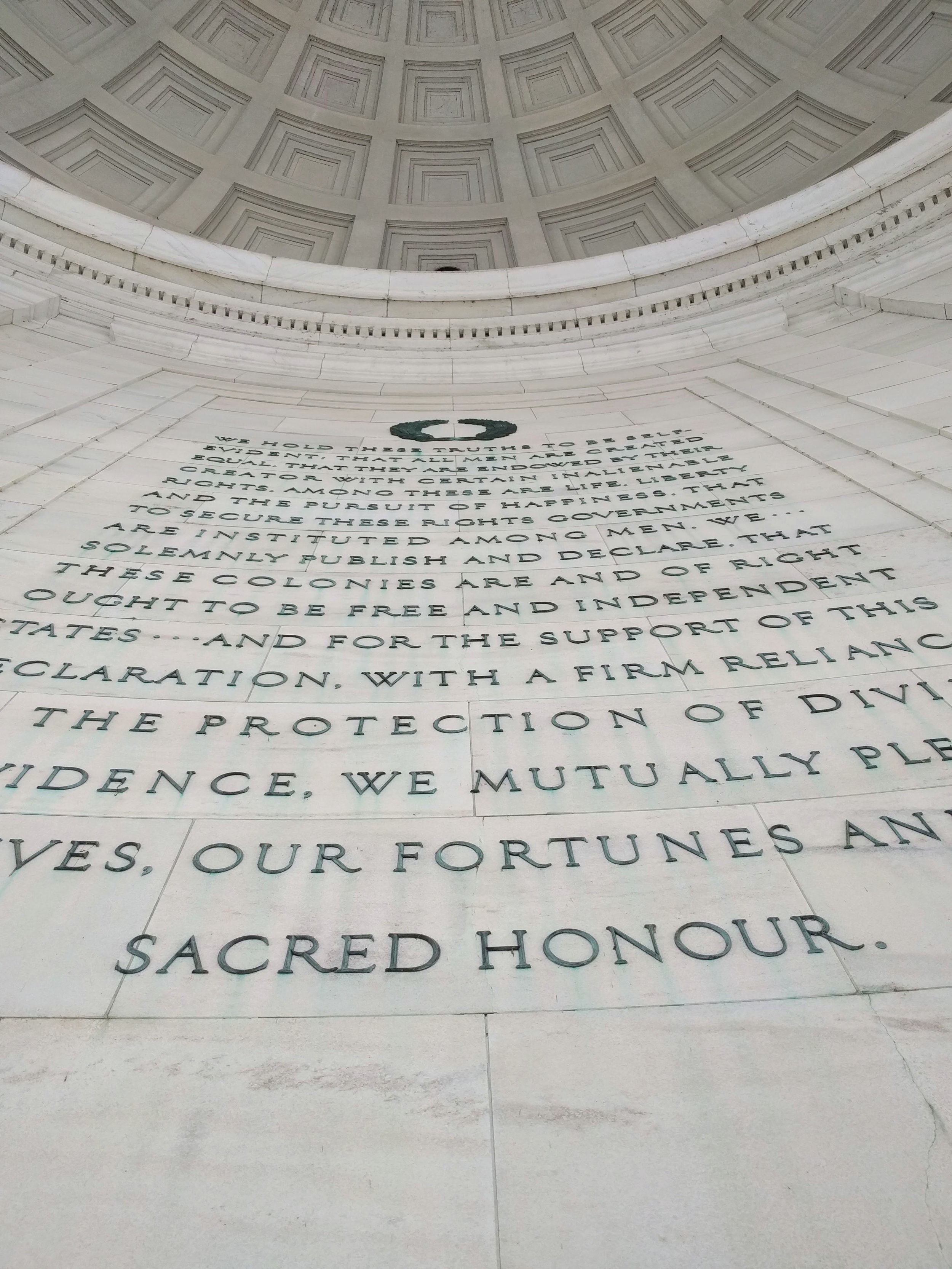  Gorgeous lettering at the Jefferson memorial 
