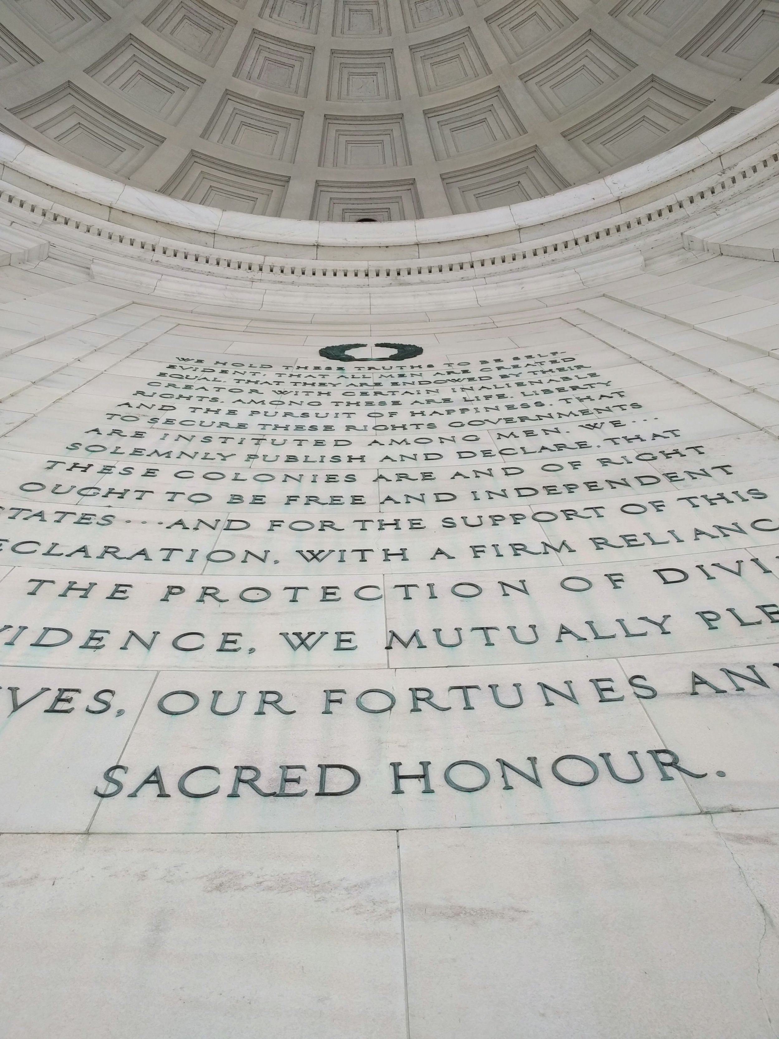 Gorgeous lettering at the Jefferson memorial