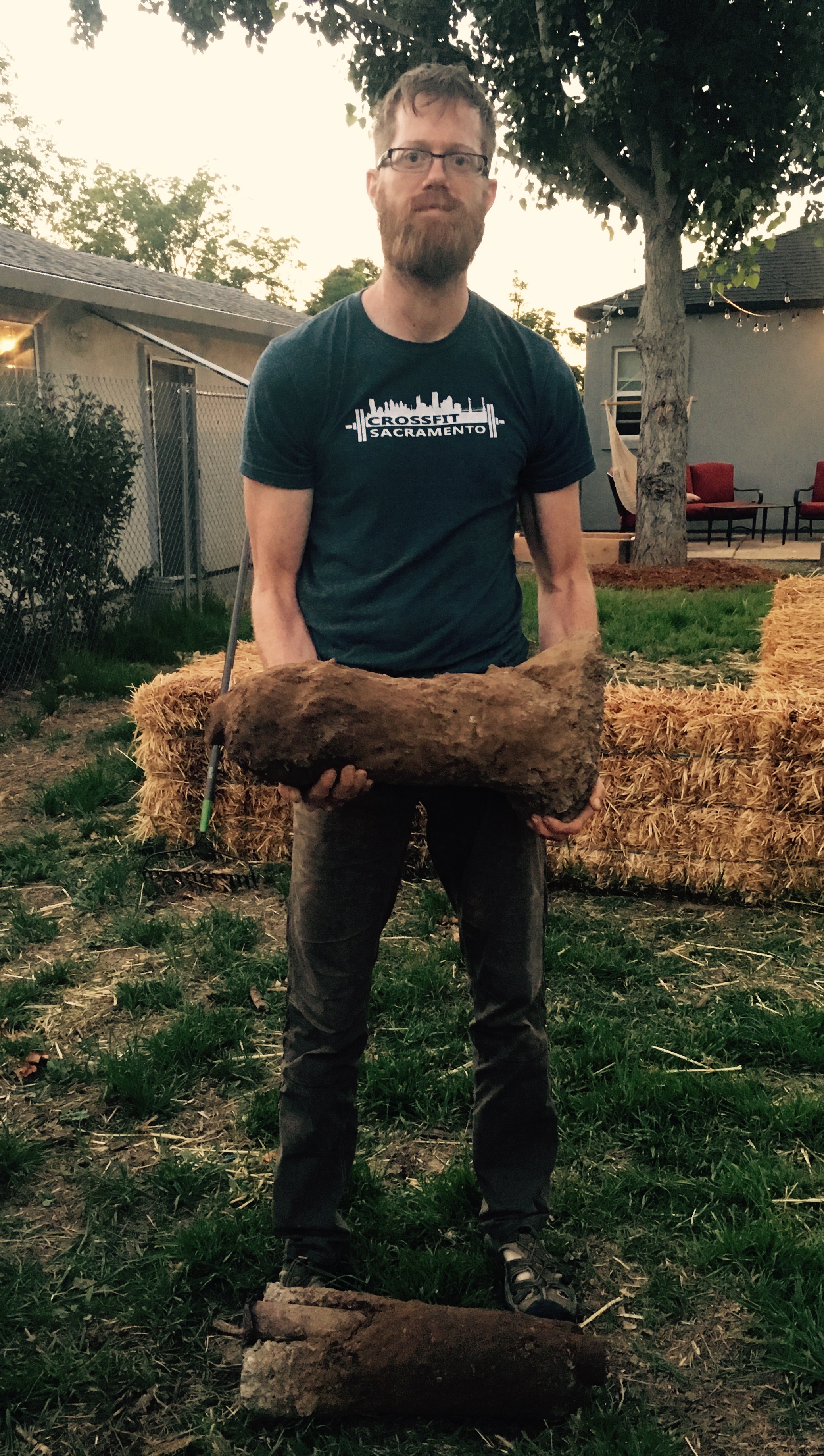Tim's shirt is totally appropriate. CrossFit's focus on functional strength has proven necessary to yard work thus far. Or maybe, yard work is itself a form of CrossFit! 