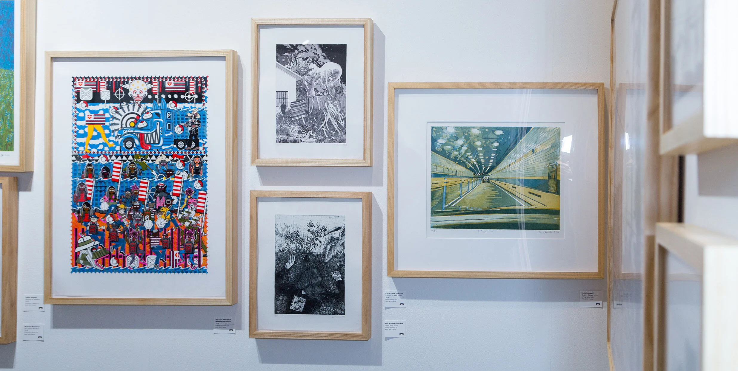 Overpass Projects presentation at 2018 Editions and Artists’ Book Fair, NYCLeft to right: 2018 Grand Migration Caravan by Michael Menchaca; Cyclops of San Ysidro and Vista Ruin by Eric Ramos Guerrero; Battery Tunnel by Julia Samuels