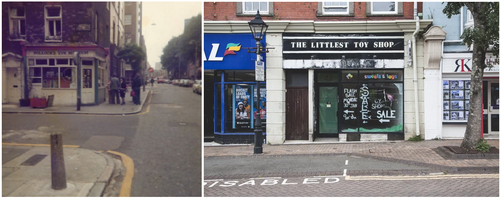 1970_s Pollocks Toy Museum London vs July 2024 Milford Haven.png