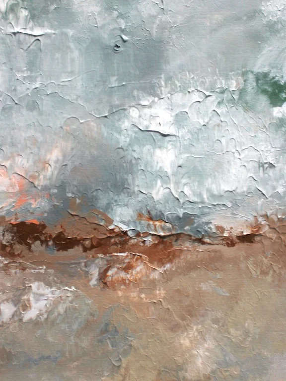 ABSTRACT BEACH IN MORNING (II) 9" X 11" Acrylic on paper SOLD (contact for custom painting)