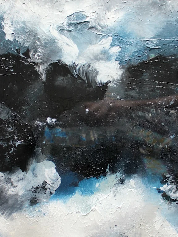 ABSTRACT SEASCAPE DURING STORM (I) 9" X 11" Acrylic on paper SOLD (contact for custom painting)