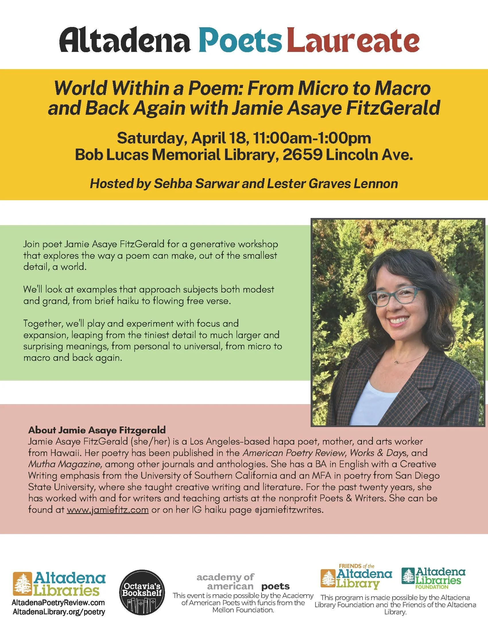 World Within a Poem: From Micro to Macro and Back Again with Jamie Asaye FitzGerald